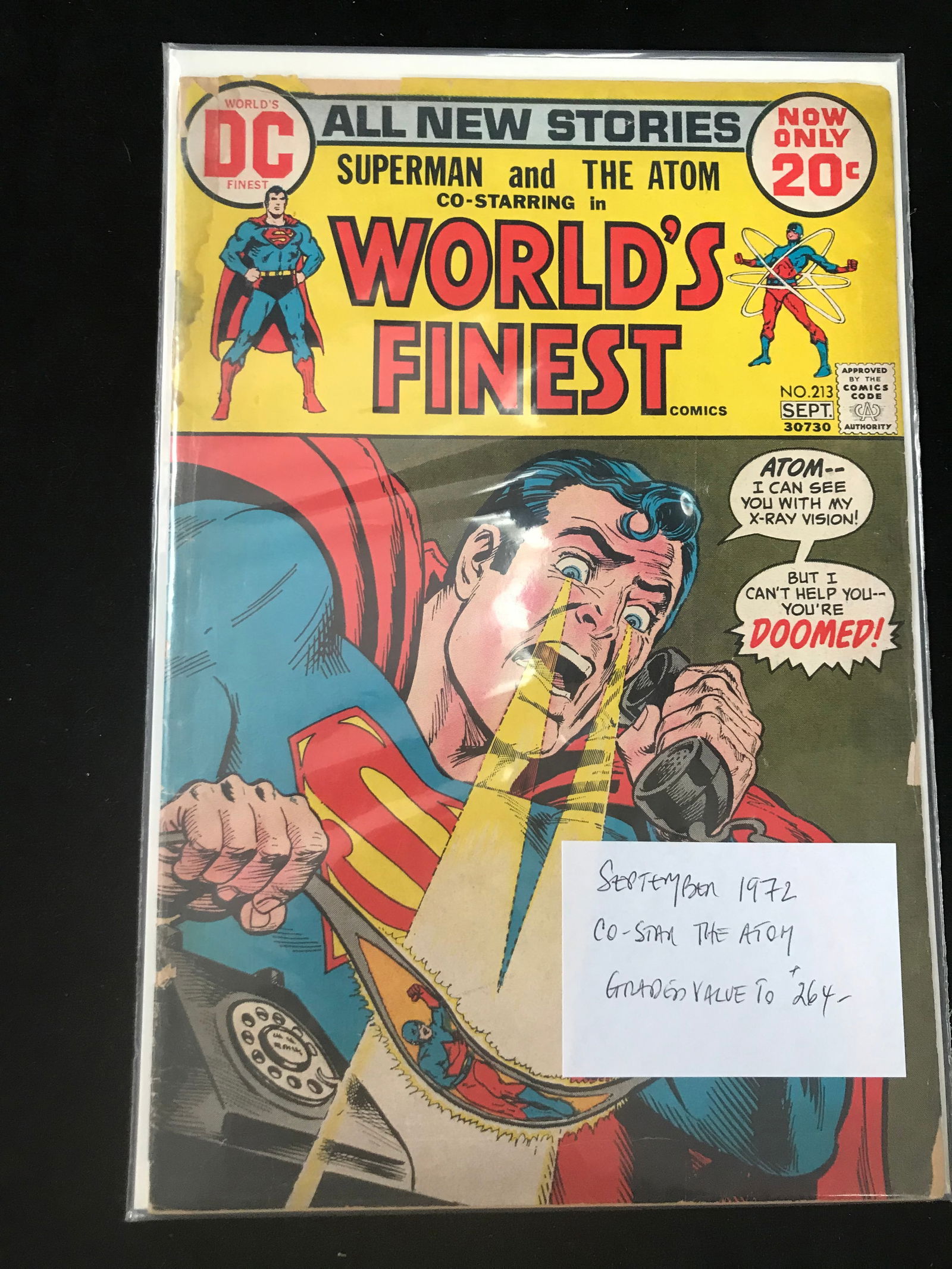 DC COMICS NO.213 SUPERMAN AND THE ATOM CO STARRING IN WORLD'S FINEST (1 of 1)