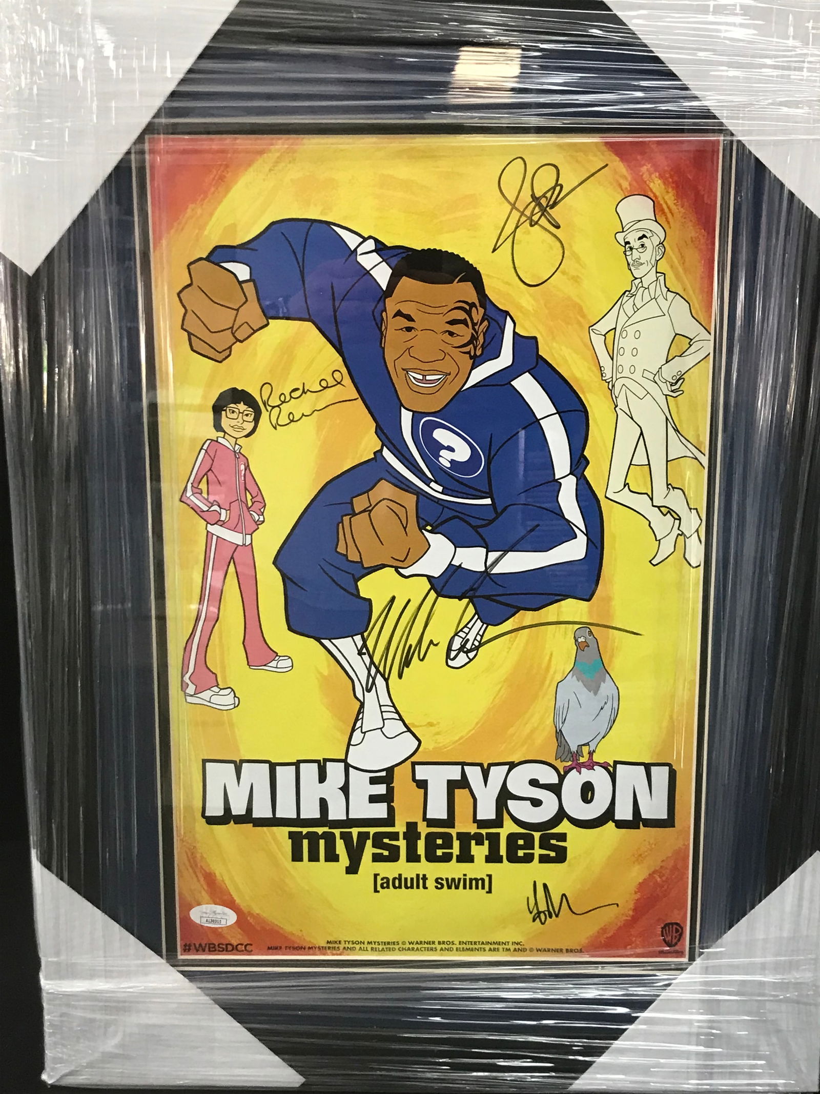 MIKE TYSON MYSTERIES CAST SIGNED 22 X 28 CUSTOM FRAMED POSTER (JSA COA) (1 of 4)