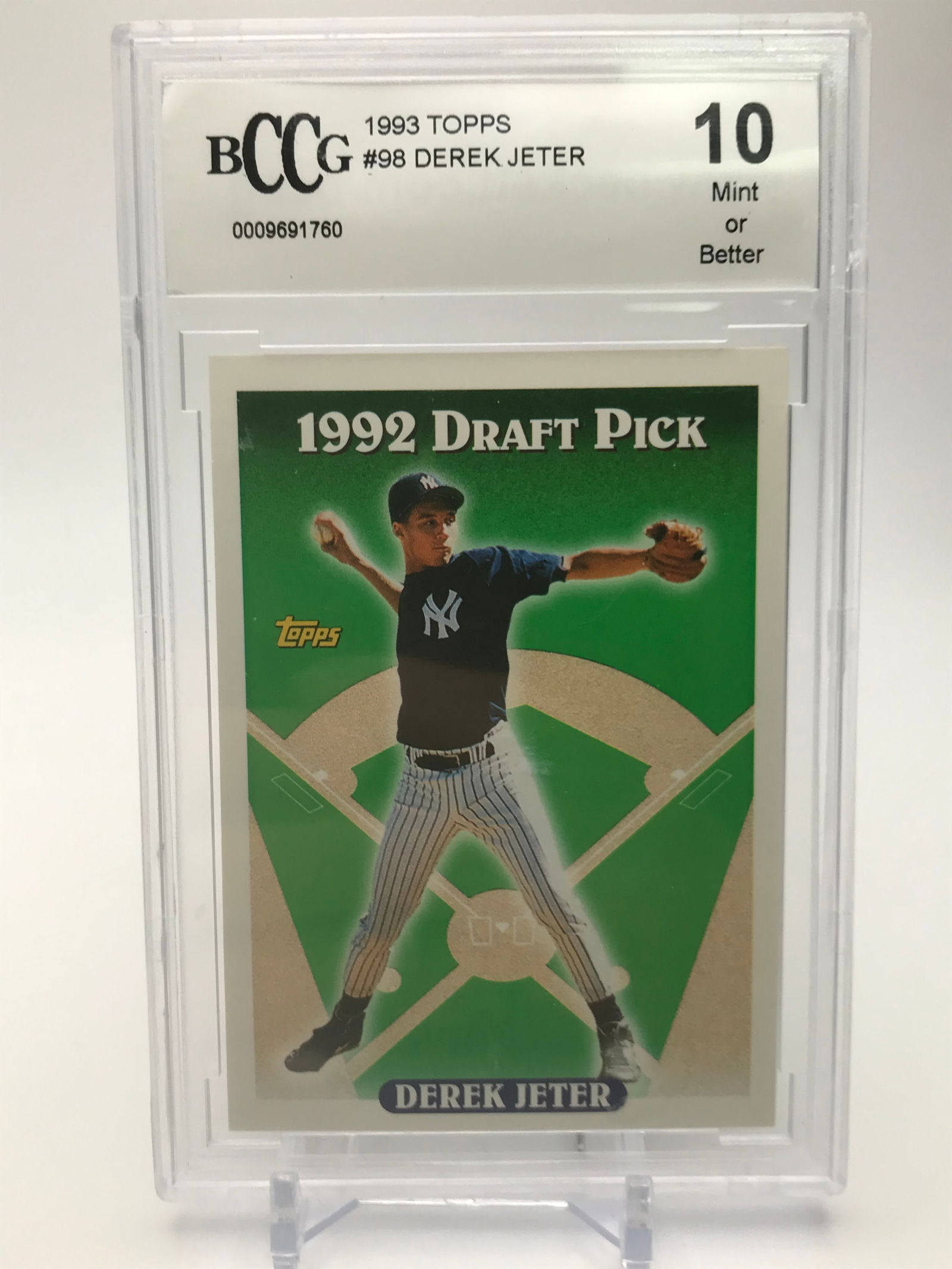 1993 TOPPS NO.98 DEREK JETER BCCG GRADED 10 (1 of 1)