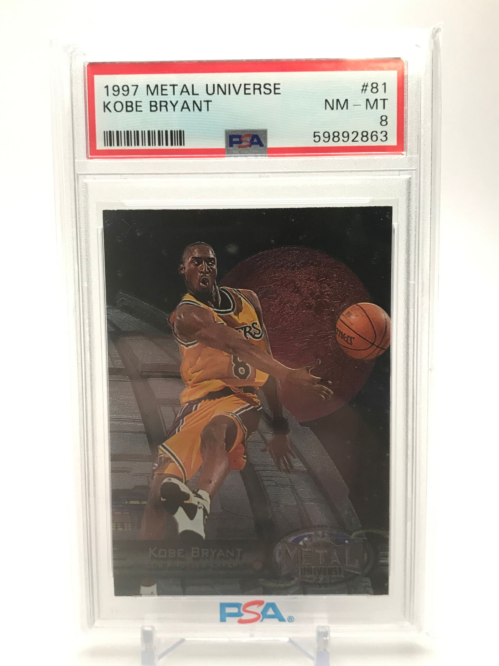 1997 METAL UNIVERSE NO.81 KOBE BRYANT PSA GRADED 8 (1 of 1)