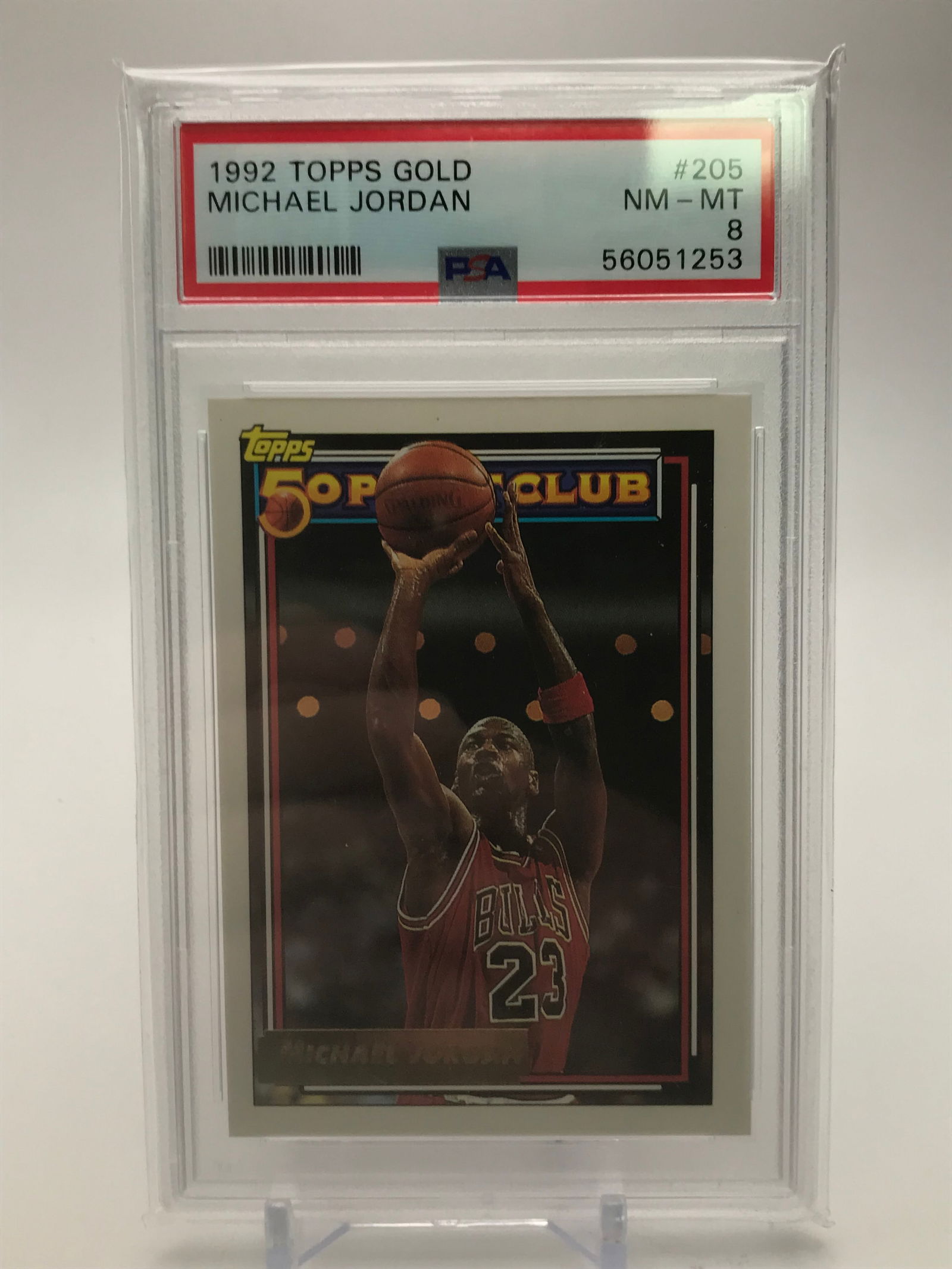 1992 TOPPS GOLD NO.205 MICHAEL JORDAN PSA GRADED 8 (1 of 1)