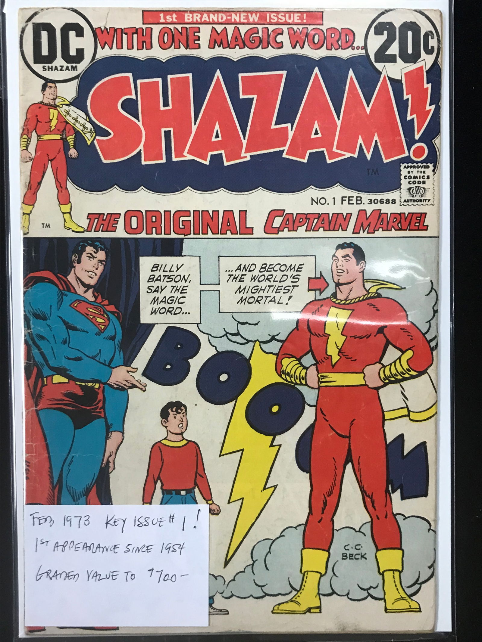 DC COMICS NO.1 SHAZAM (1ST APP SINCE 1954) (1 of 1)