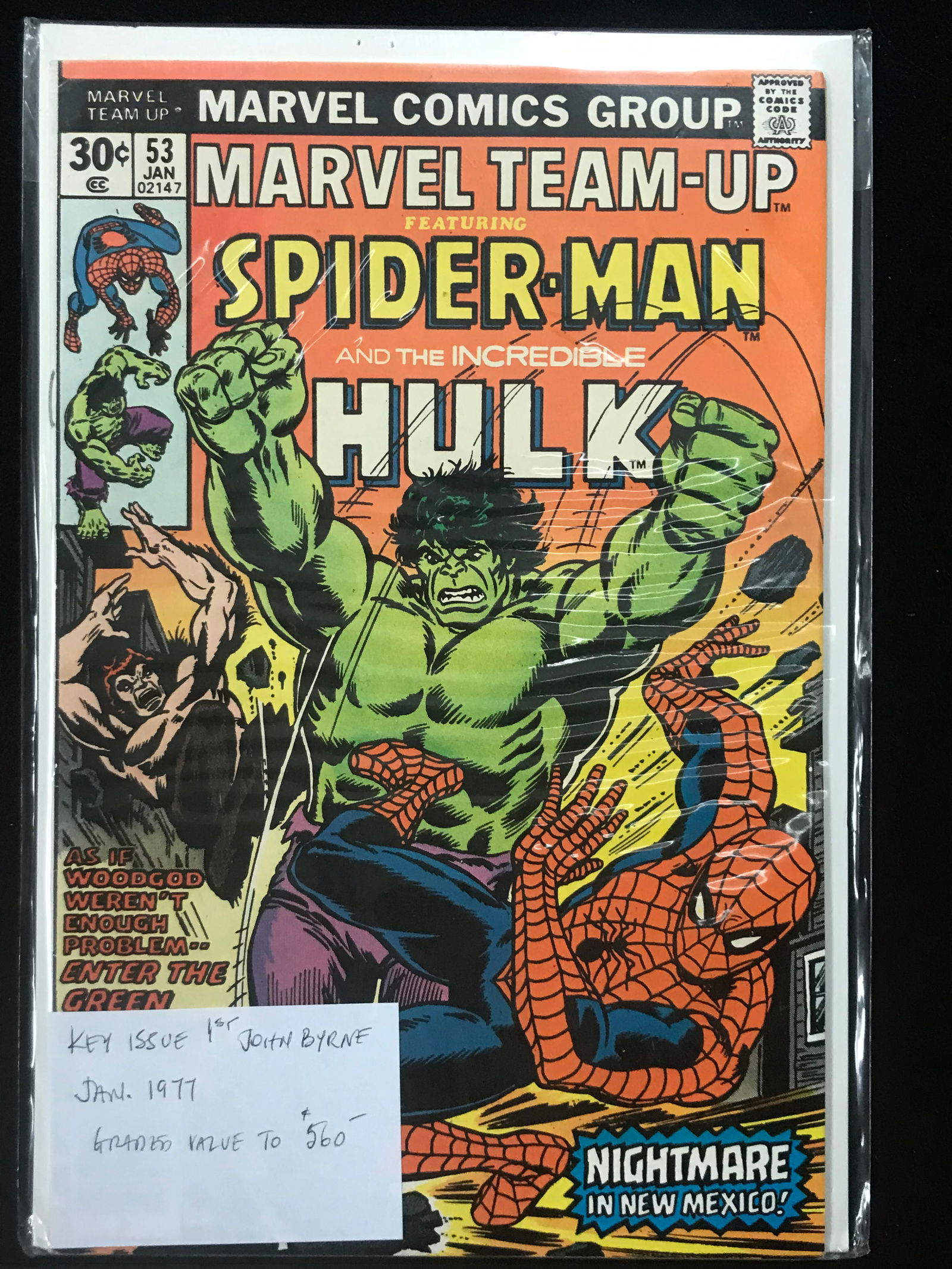 MARVEL COMICS NO.53 SPIDERMAN AND THE INCREDIBLE HULK (JOHN BYRNE COVER) (1 of 1)