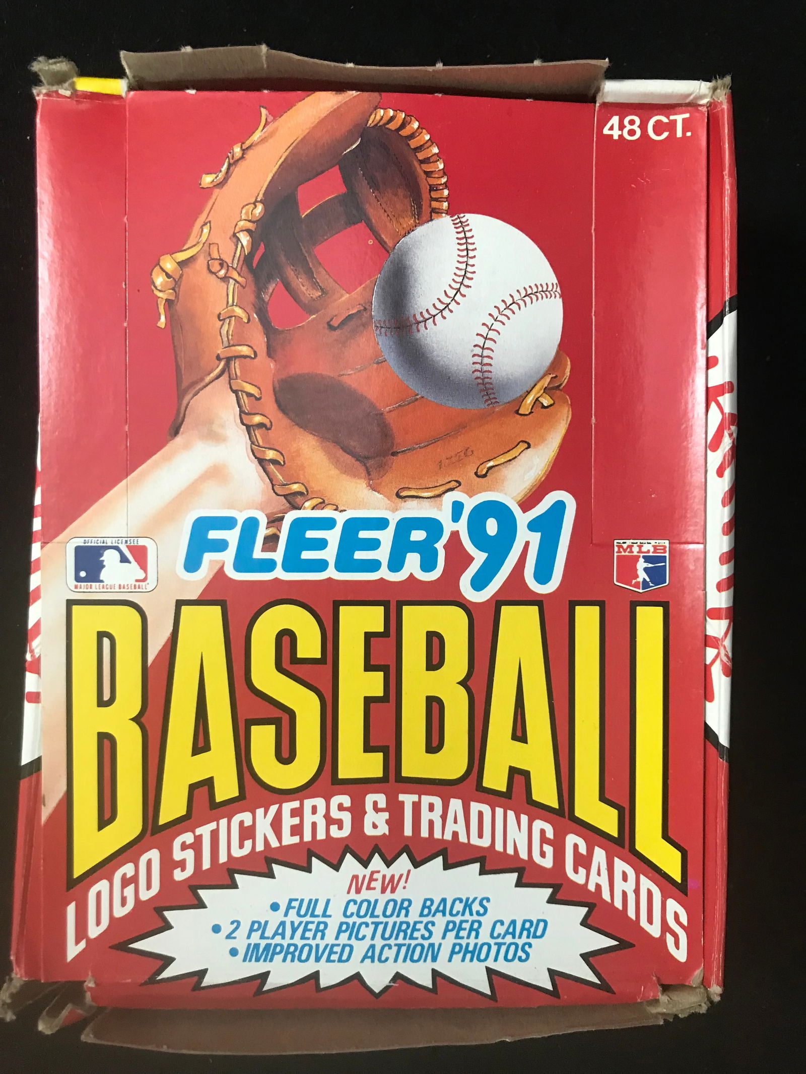 BOX OF 1991 FLEER BASEBALL LOG ,STICKER AND TRADING CARD PACKS (1 of 2)