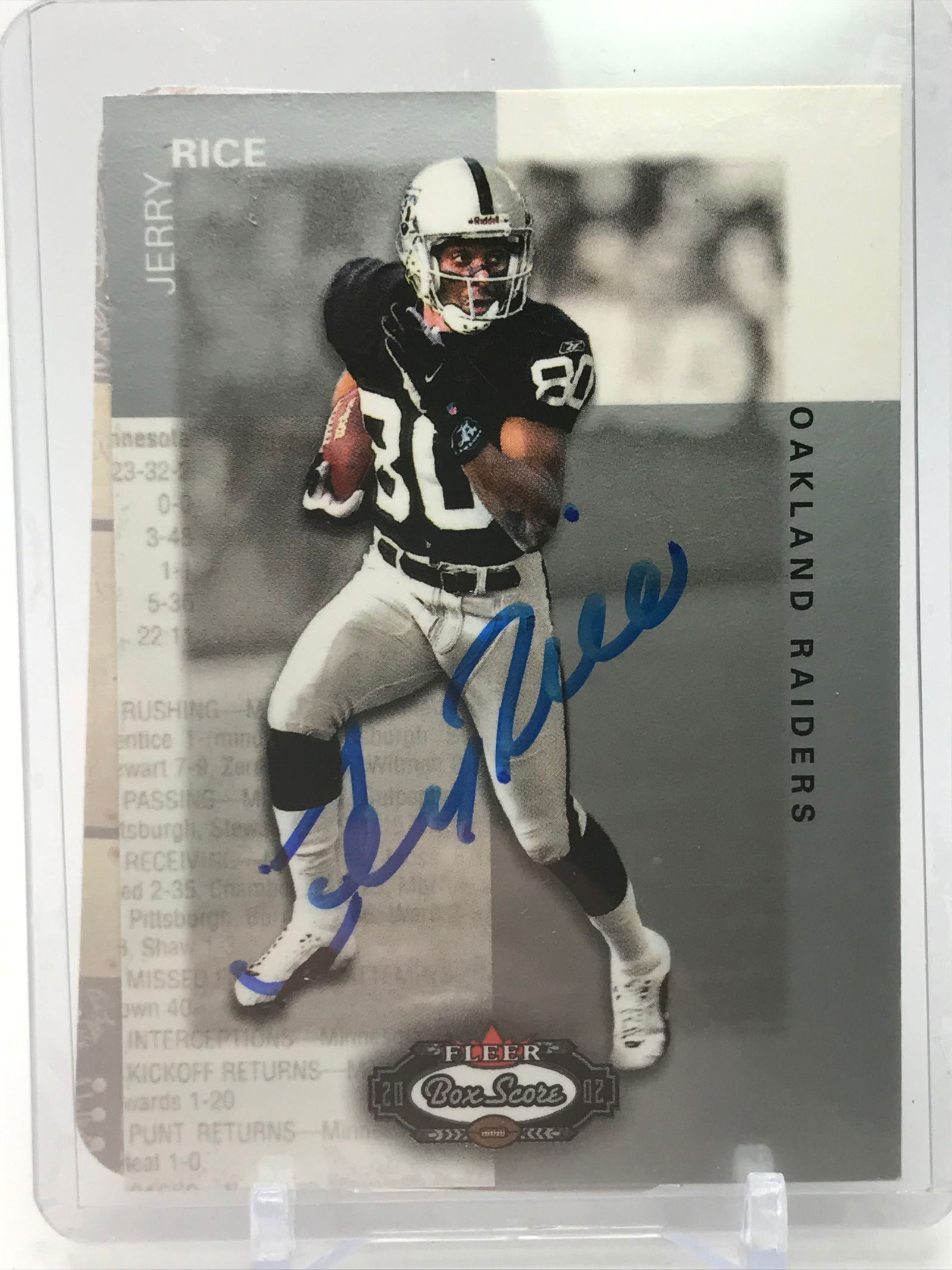 JERRY RICE SIGNED FLEER TRADING CARD (RED CARPET COA) (1 of 2)