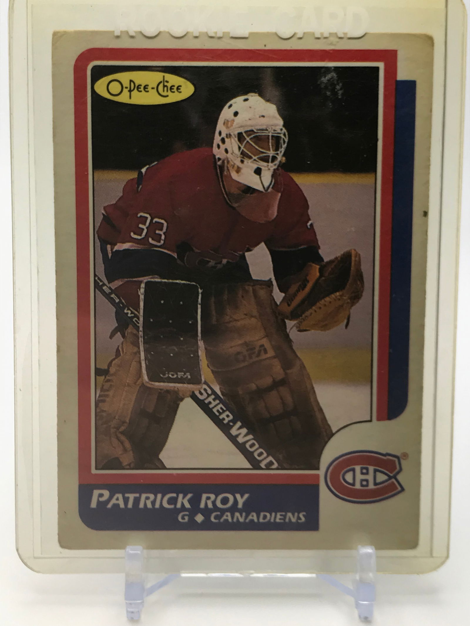 1985 O-PEE-CHEE NO.53 PATRICK ROY ROOKIE CARD (1 of 2)