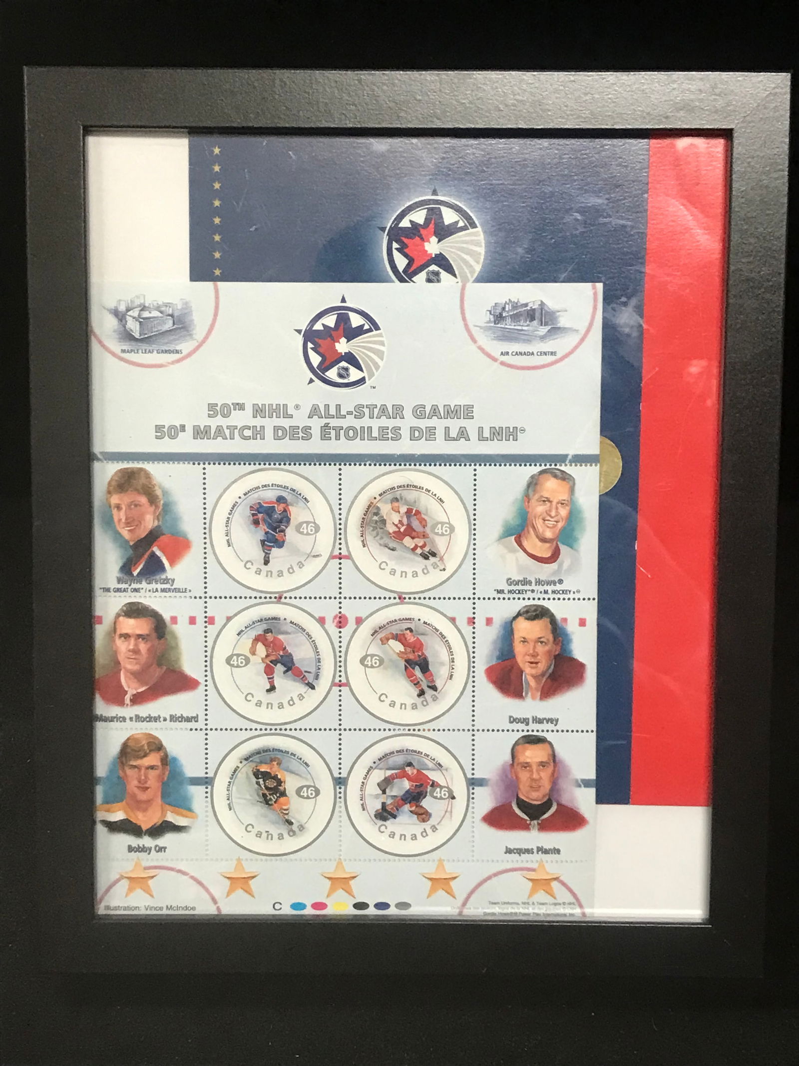 NHL ALL STAR GAME UNCUT STAMP SHEET (1 of 2)