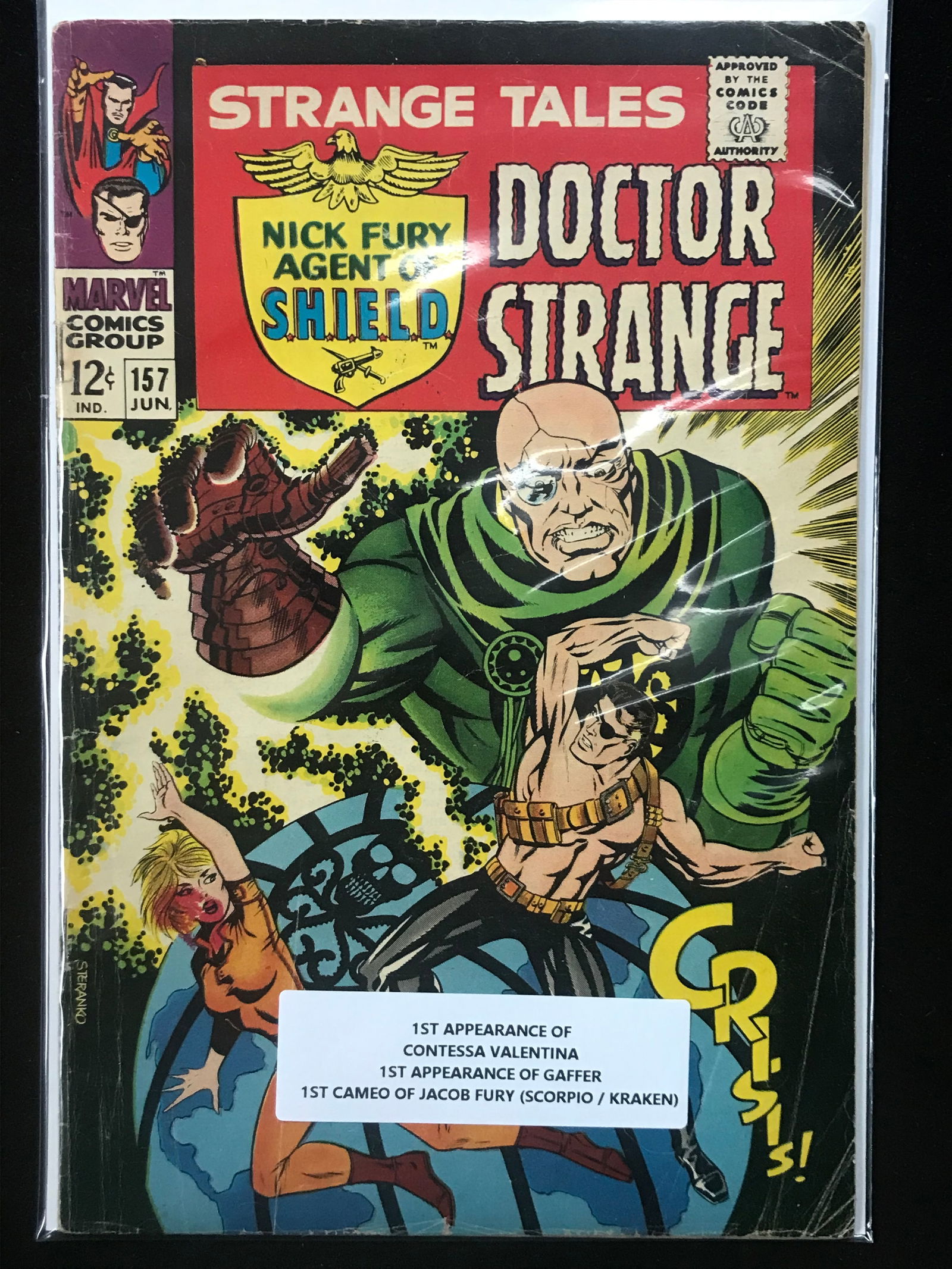 MARVEL COMICS NO.157 STRANGE TALES NICK FURY AND DOCTOR STRANGE (1ST APPS) (1 of 1)