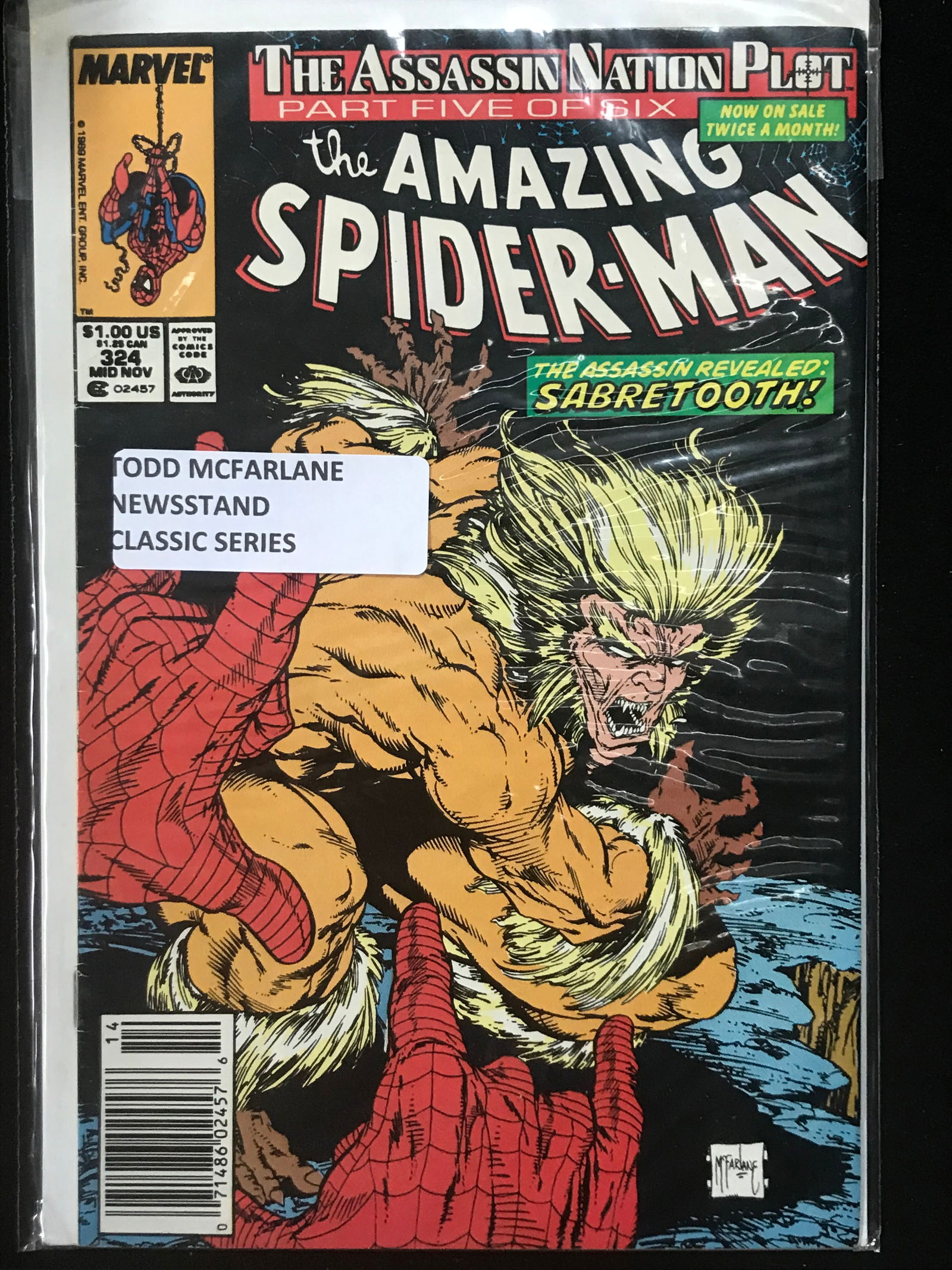 MARVEL COMICS NO.324 THE AMAZING SPIDERMAN (TODD MCFARLANE NEWSSTAND) (1 of 1)