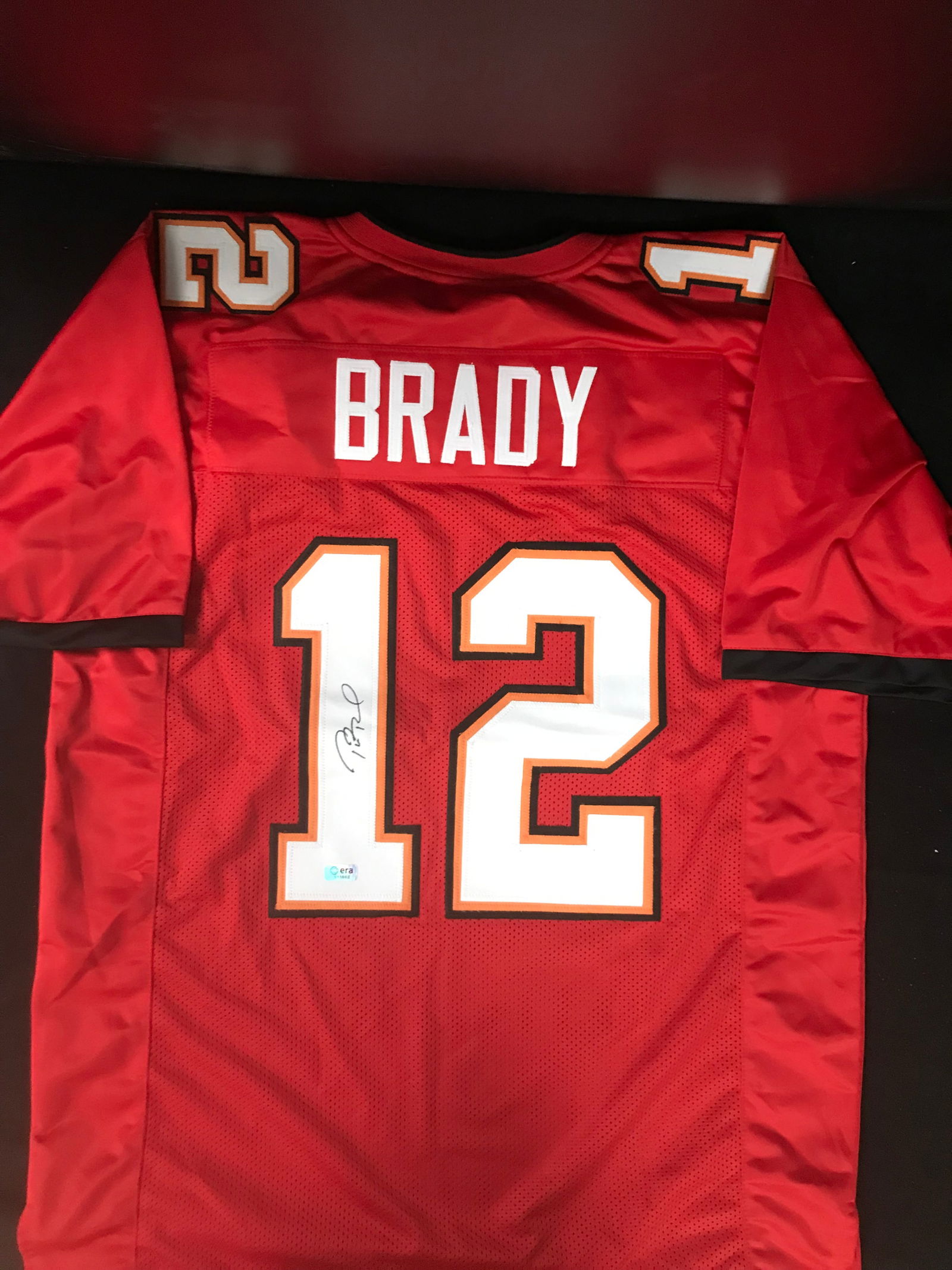 TOM BRADY SIGNED TAMPA BAY BUCS FOOTBALL JERSEY (ERA COA) (1 of 3)