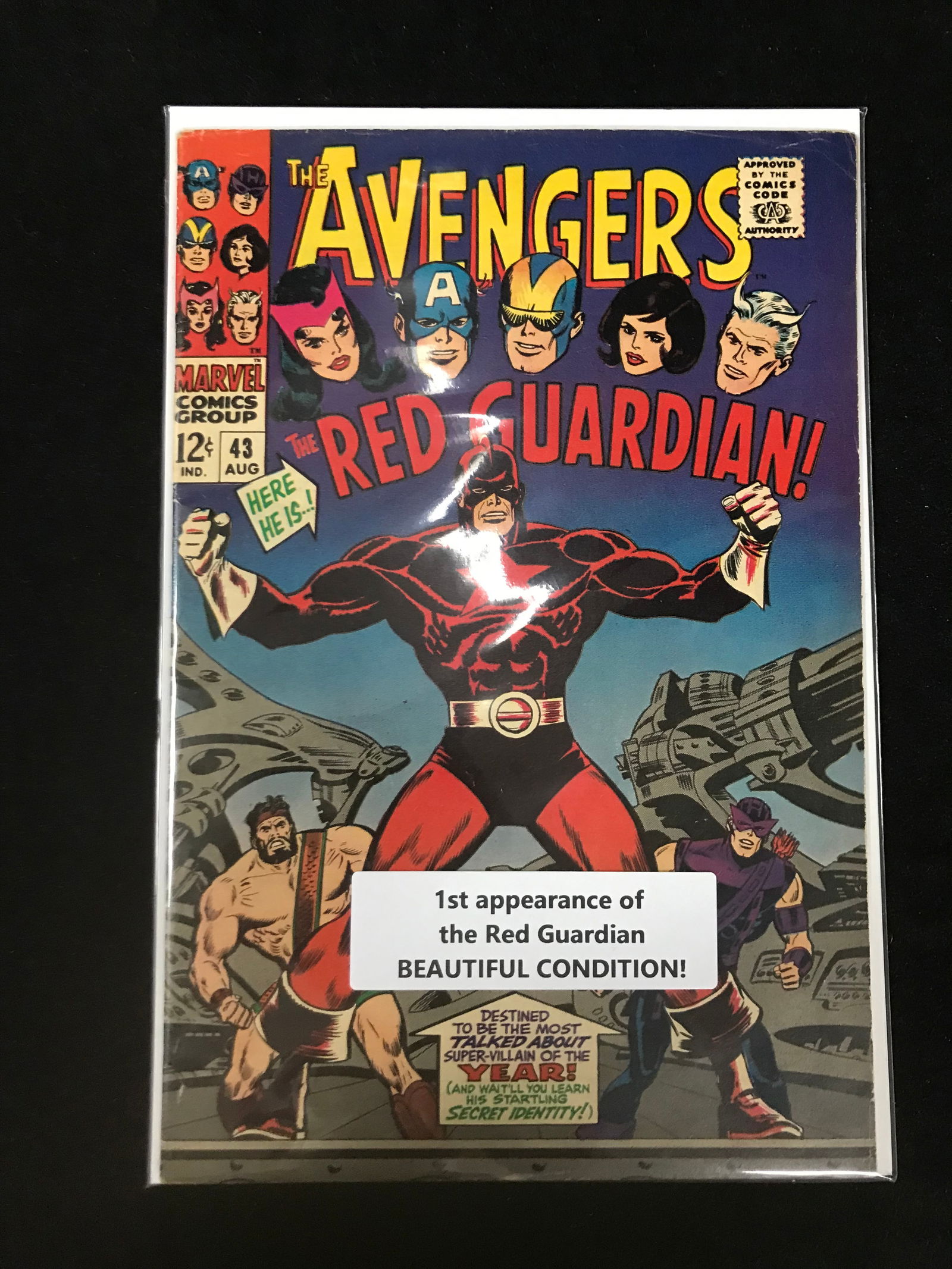 MARVEL COMICS NO.43 THE AVENGERS (1ST APP THE RED GUARDIAN) (1 of 1)