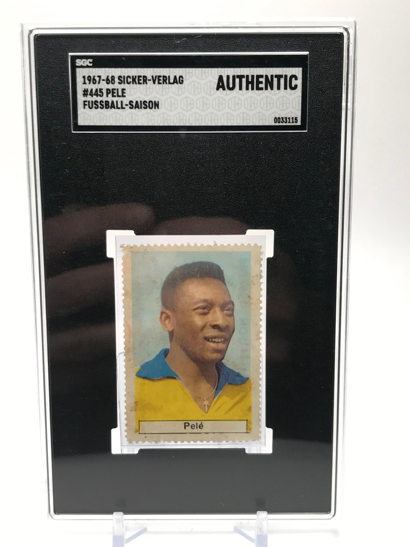 1967-68 SICKER VERLAG PELE CARD/STAMP SGC AUTHENTIC: Prices are in Canadian dollars