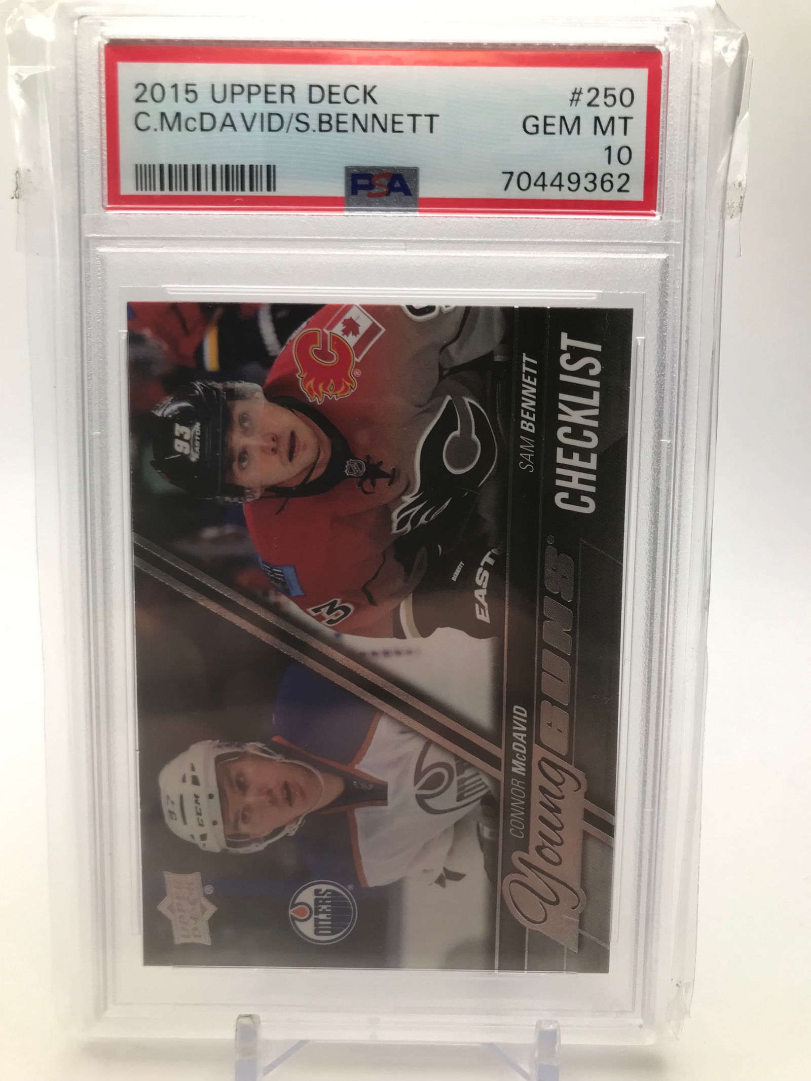 2015 UPPER DECK CONNOR MCDAVID/SAM BENNET CARD PSA 10 (1 of 2)