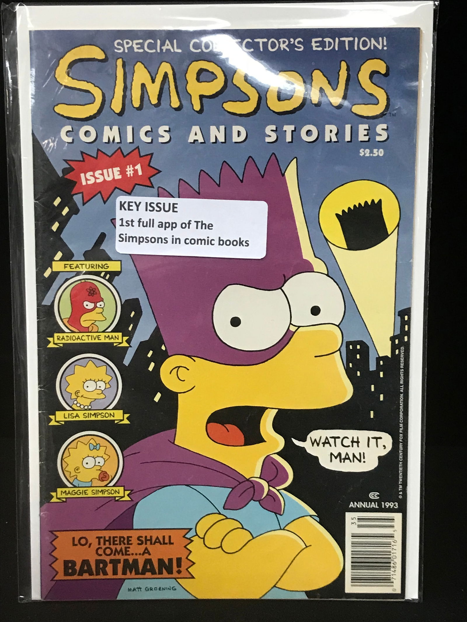 SIMPSONS COMICS AND STORIES NO.1 (1ST FULL APP OF THE SIMPSONS IN COMIC BOOKS) (1 of 1)