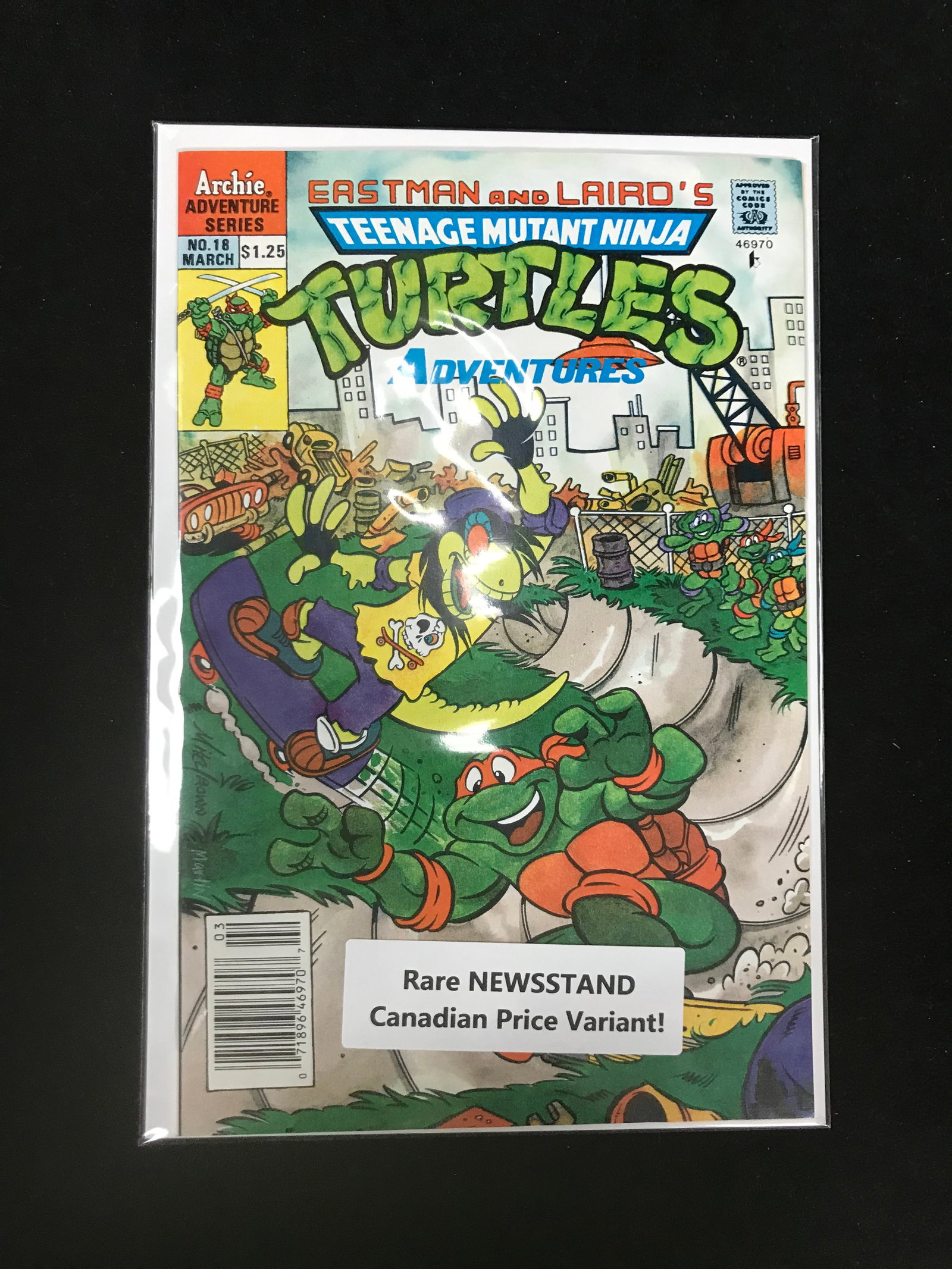 ARCHIE COMICS NO.1 EASTMAN AND LAIRDS TEENAGE MUTANT NINJA TURTLES (RARE CANADIAN NEWSSTAND): Prices are in Canadian dollars