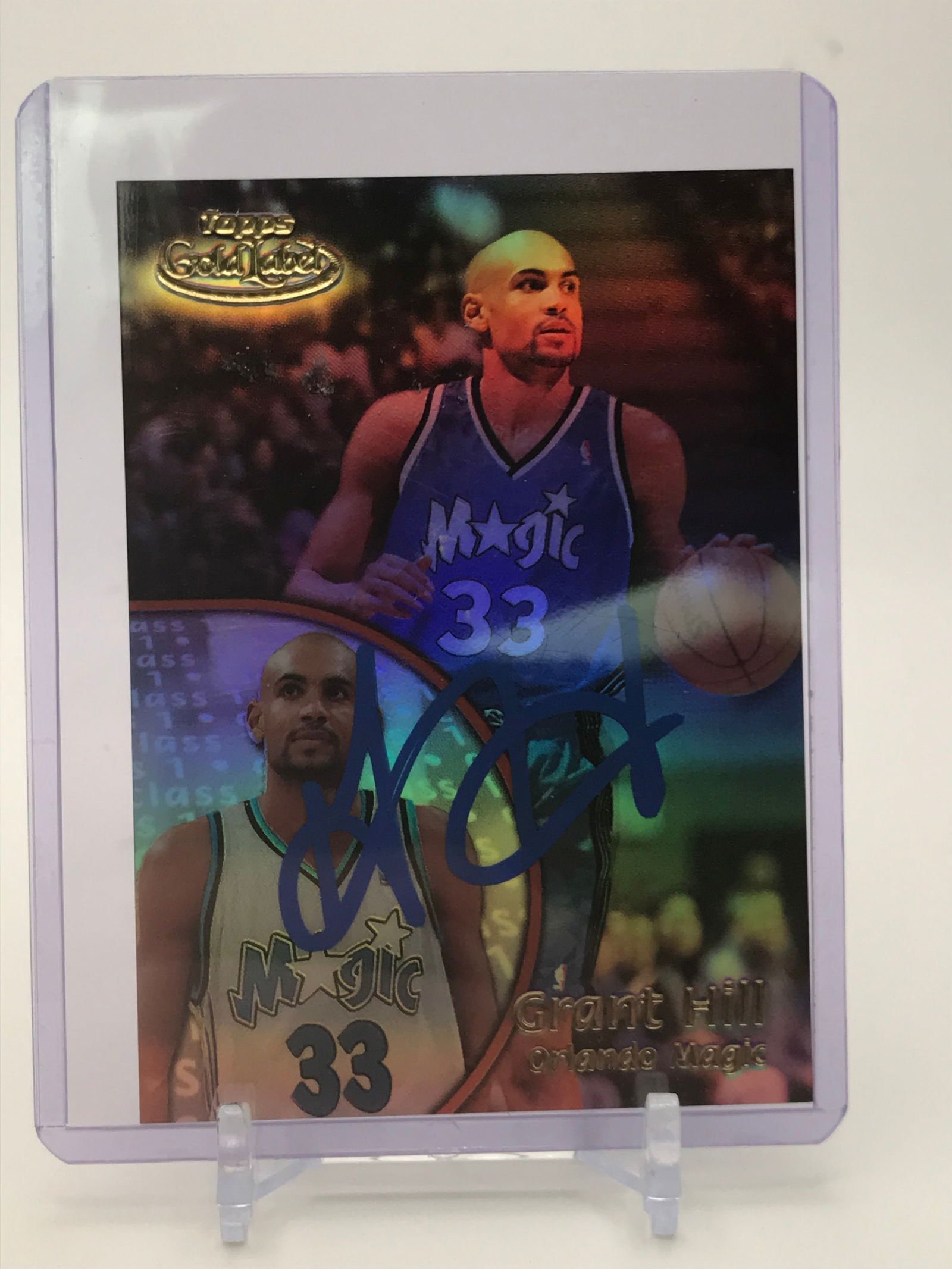 2000 TOPPS GRANT HILL SIGNED CARD PC COA (1 of 2)