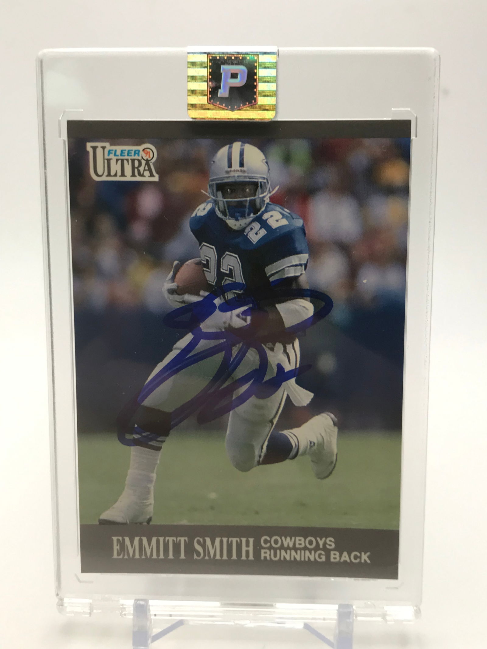 EMMITT SMITH SIGNED 1990 FLEER ULTRA ROOKIE CARD (1 of 2)