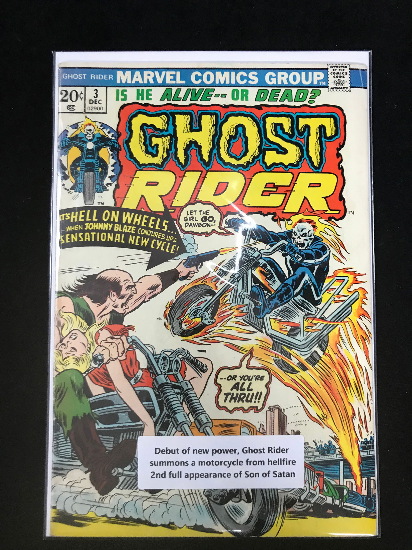 MARVEL COMICS NO.3 GHOST RIDER (GHOST RIDER SUMMONS A MOTORCLYCE FROM HELLFIRE) (1 of 1)