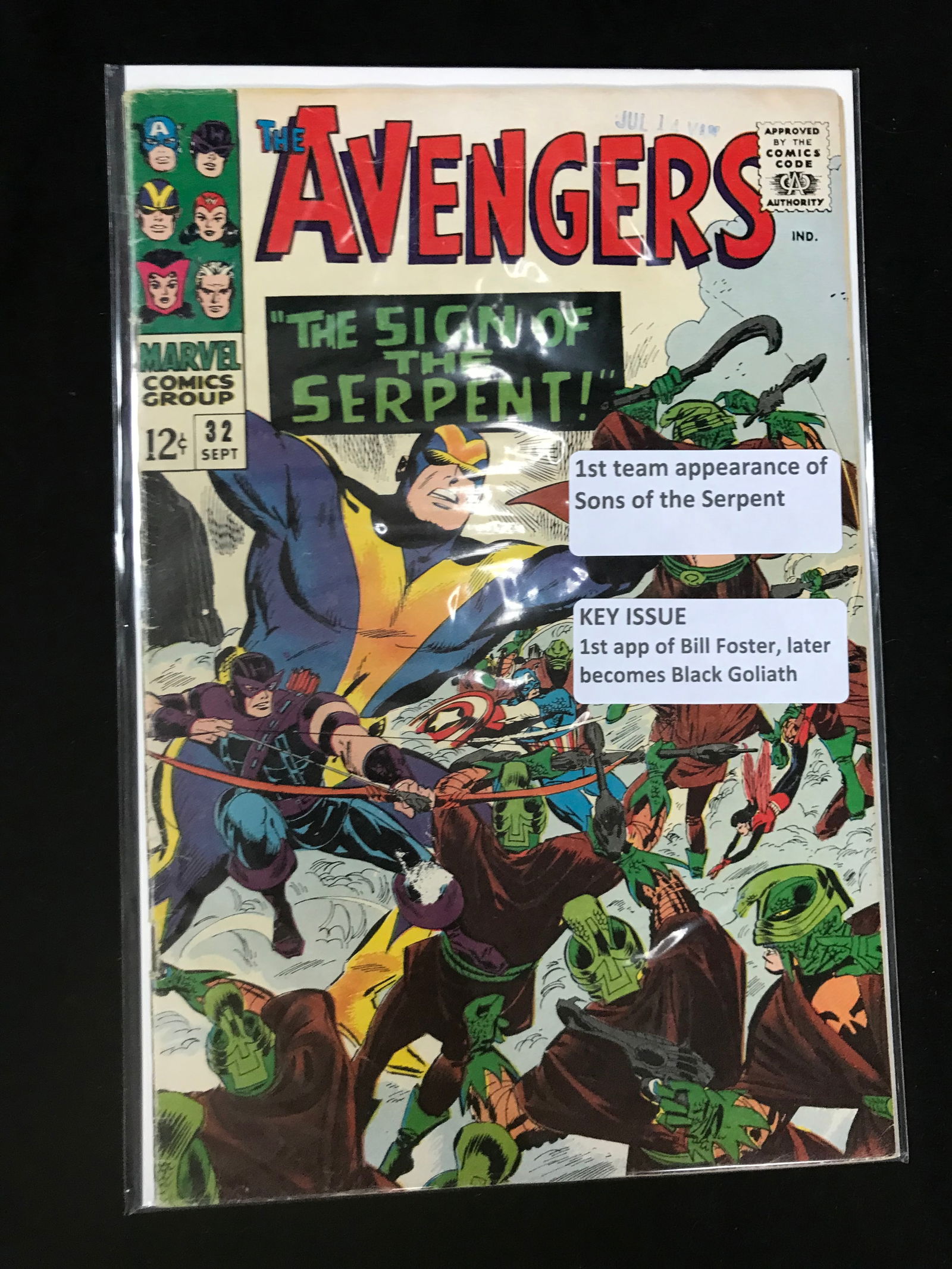 MARVEL COMICS NO.32 THE AVENGERS (1ST APP THE SONS OF THE SERPANT, BILL FOSTER) (1 of 1)