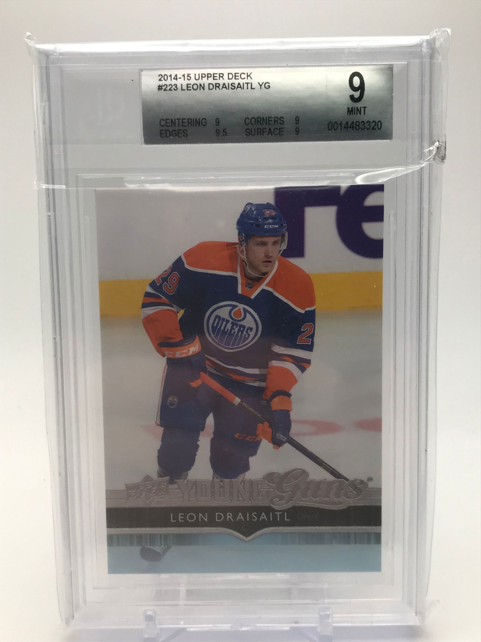 2014-15 UPPER DECK LEON DRAISAITL YOUNG GUNS ROOKIE CARD (BECKETT 9) (1 of 1)
