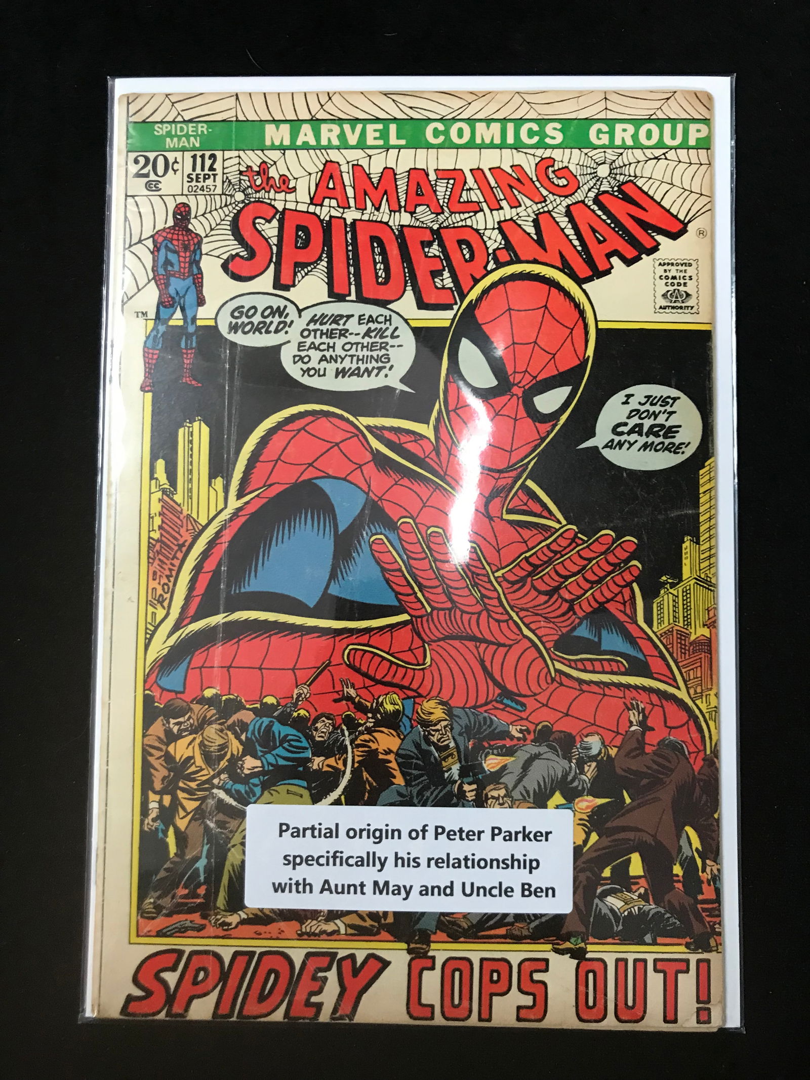 MARVEL COMICS NO.112 THE AMAZING SPIDERMAN (PARTIAL ORIGIN OF PETER PARKER): Prices are in Canadian dollars