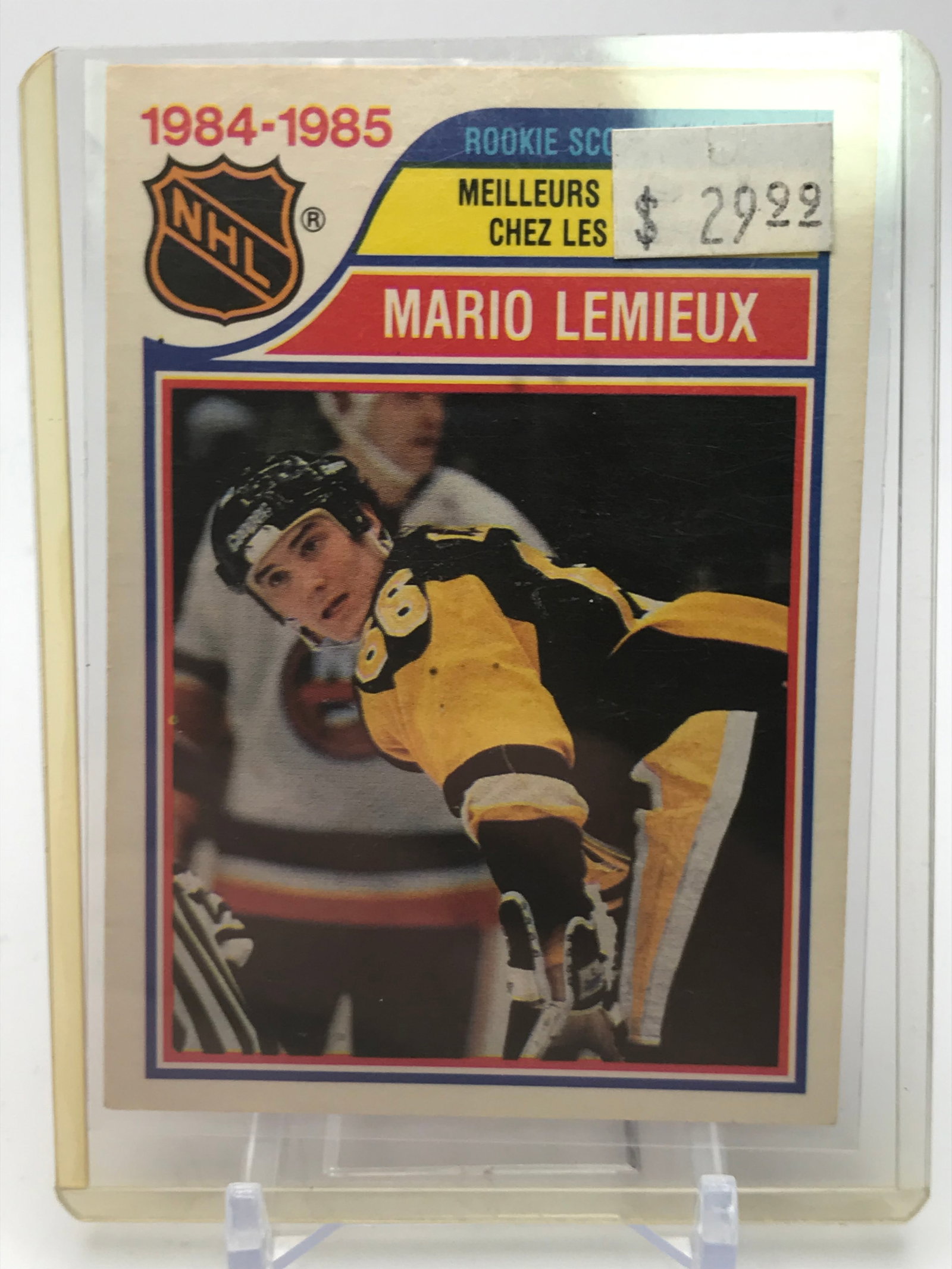 1985-86 O PEE CHEE MARIO LEMIEUX ROOKIE SCORING LEADERS: Prices are in Canadian dollars