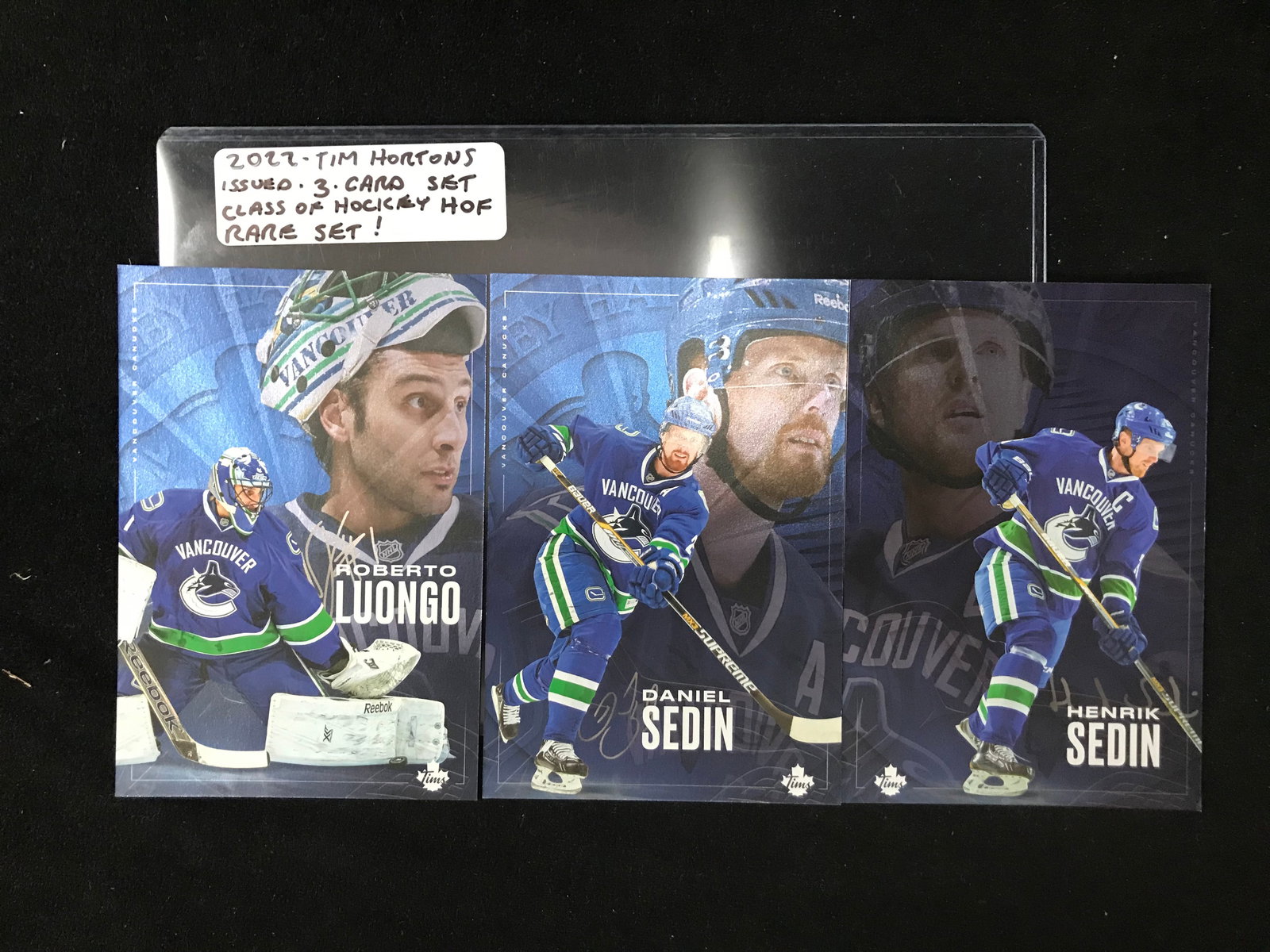 2022 UPPER DECK TIM HORTONS RARE 3 CARD SET (LUONGO DANIEL AND HENRIK SEDIN) (1 of 1)