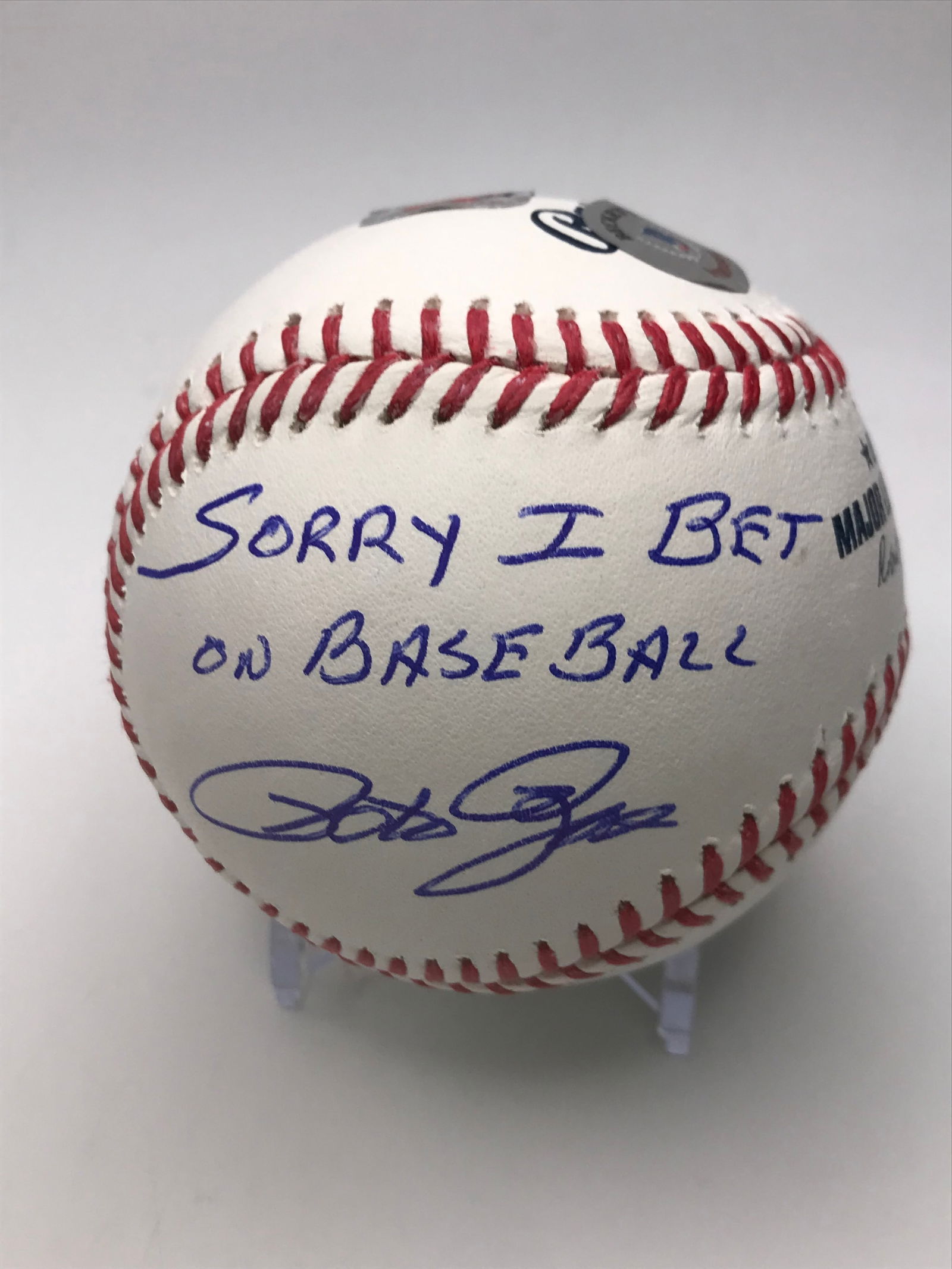 PETE ROSE SIGNED AND INSCRIBED SORRY I BET ON BASEBALL (FITTERMAN COA) (1 of 2)