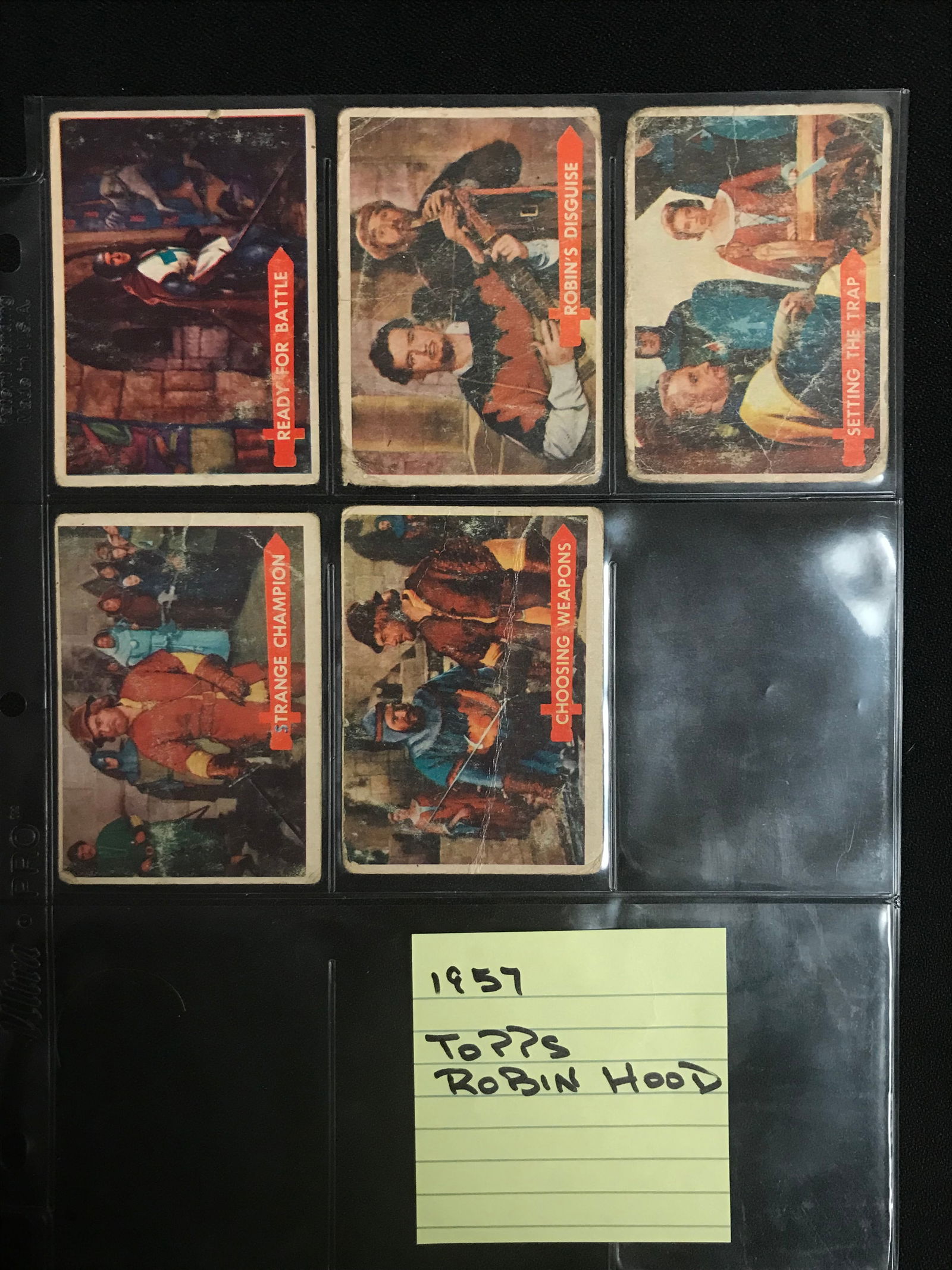 1957 TOPPS ROBIN HOOD TRADING CARD LOT (1 of 1)