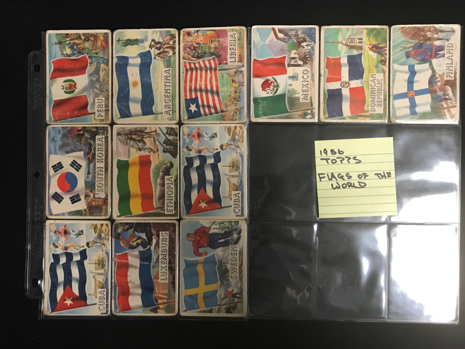1956 TOPPS FLAGS OF THE WORLD TRADING CARD LOT: Prices are in Canadian dollars