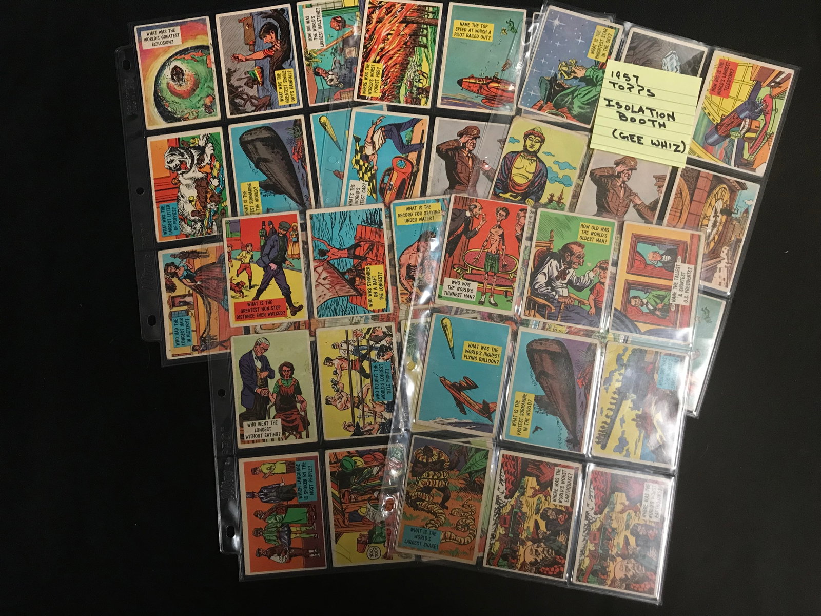 1957 TOPPS ISOLATION BOOTH TRADING CARD LOT: Prices are in Canadian dollars