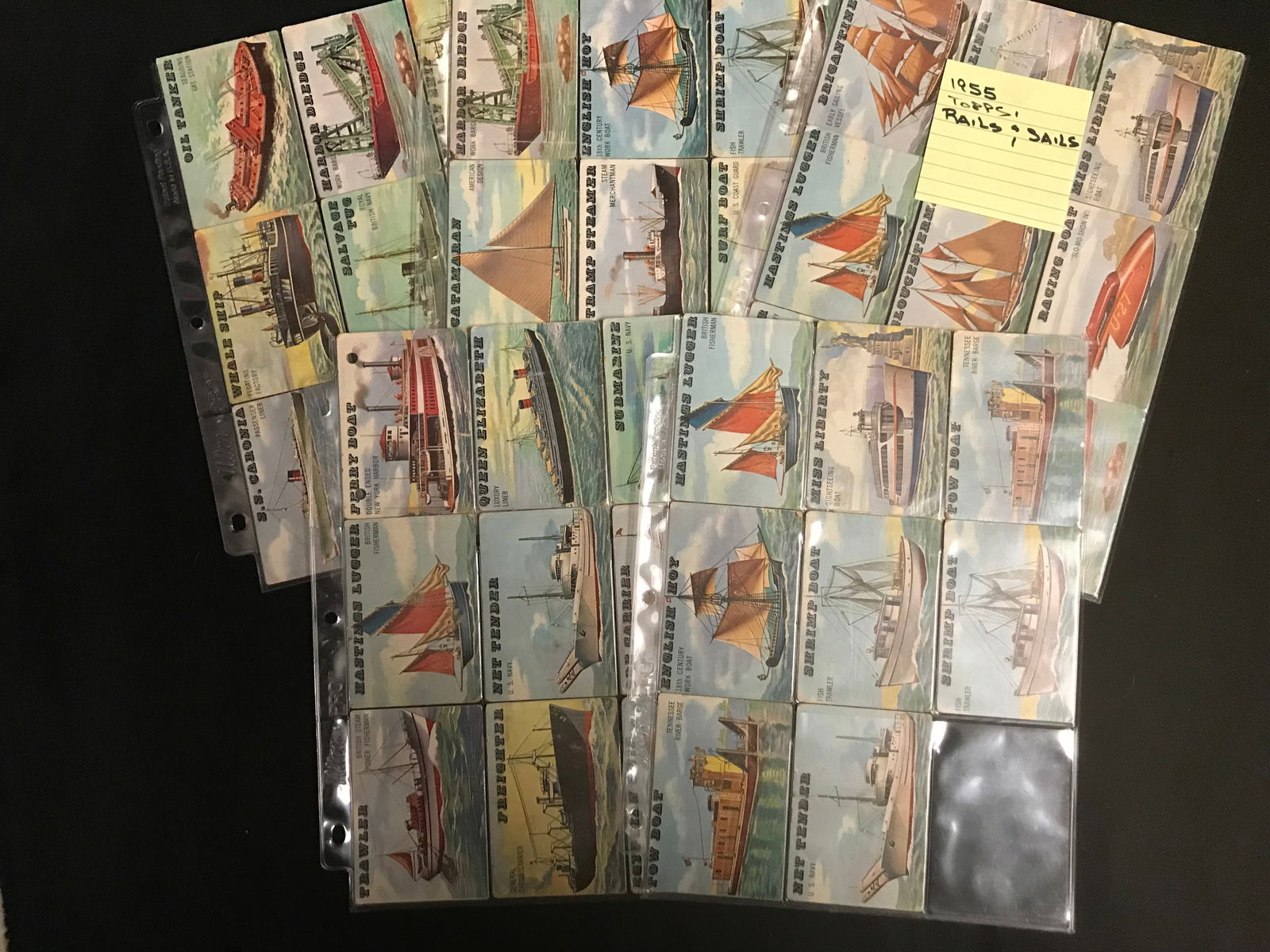 1955 TOPPS RAILS AND SAILS TRADING CARD LOT: Prices are in Canadian dollars