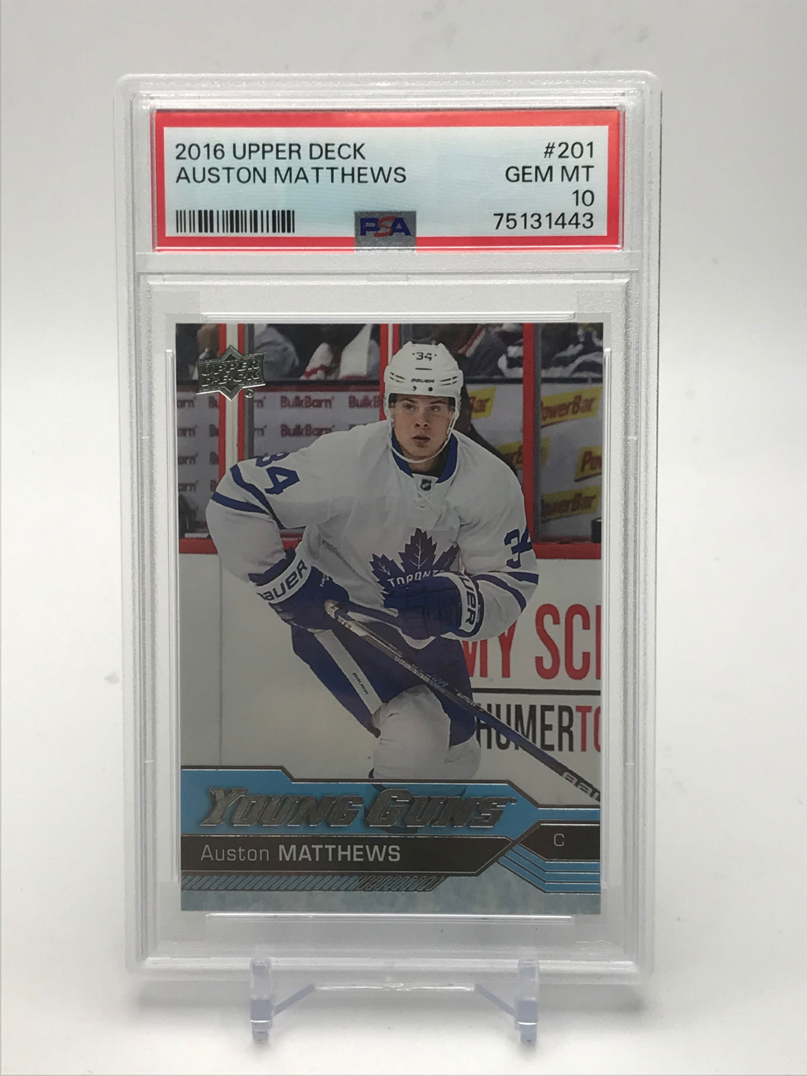 2016 UPPER DECK AUSTON MATTHEWS YOUNG GUNS ROOKIE CARD (PSA 10) (1 of 1)
