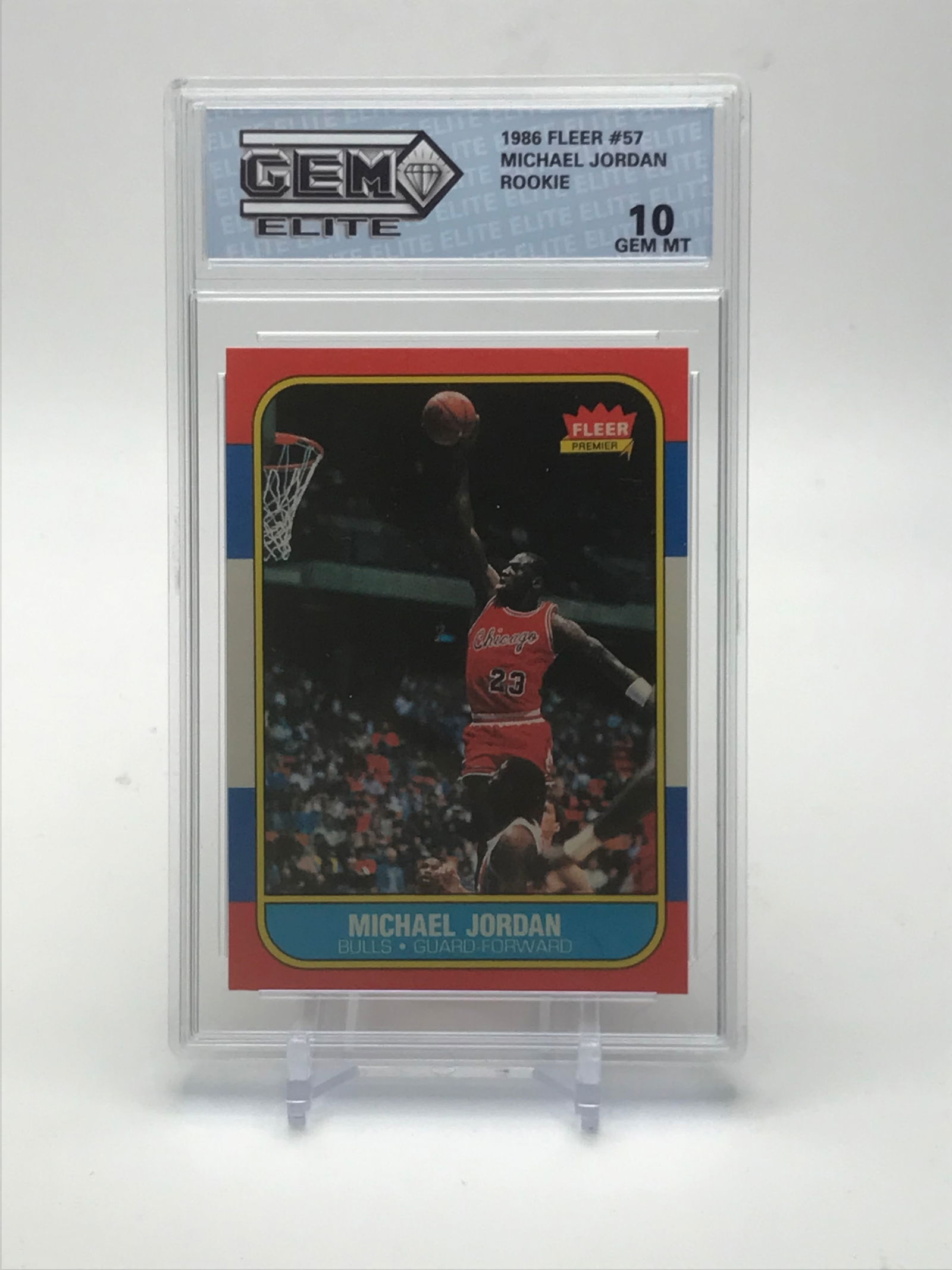 1986 FLEER MICHAEL JORDAN ROOKIE CARD (GEM ELITE 10) (1 of 1)