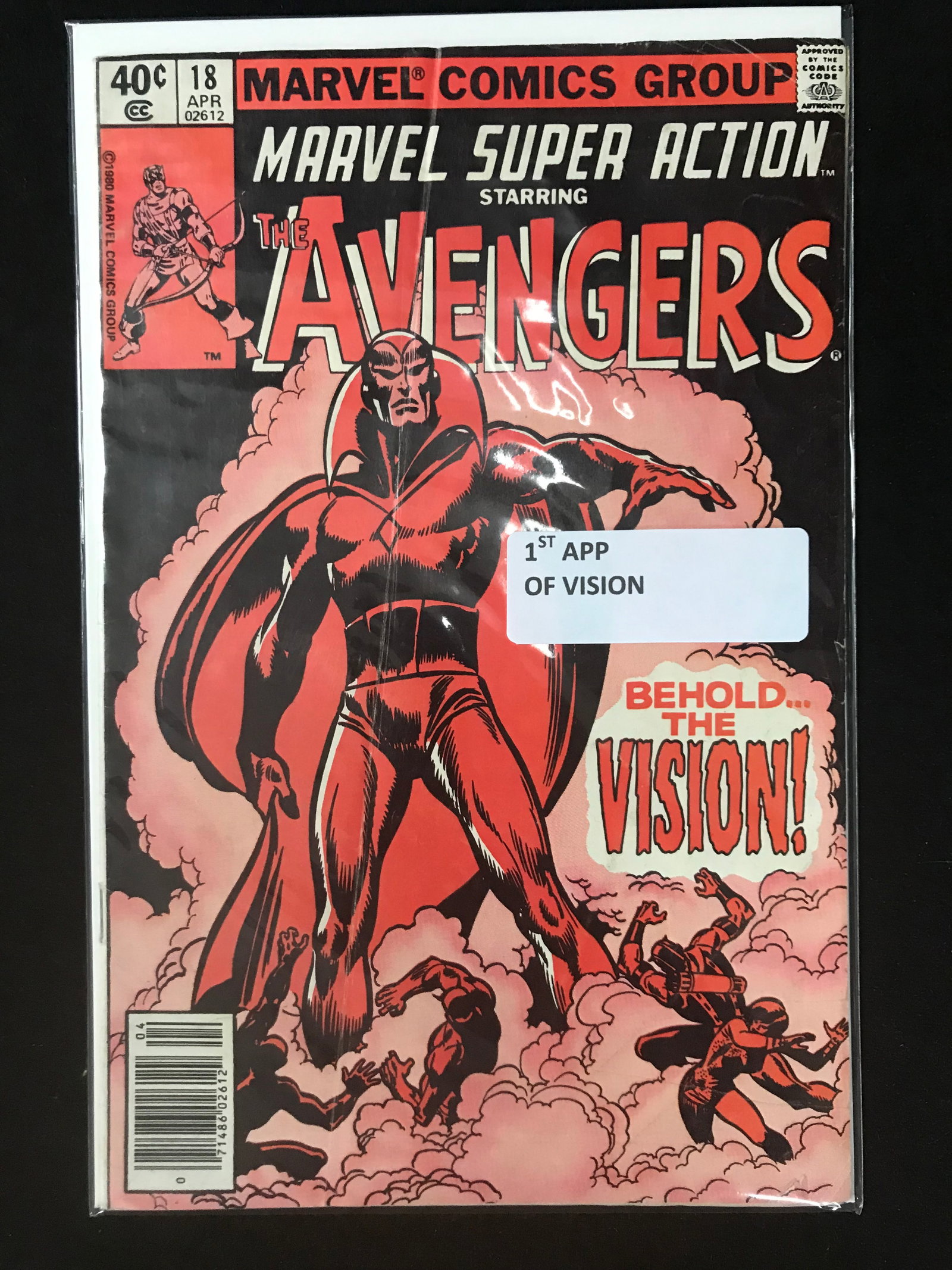 MARVEL COMICS SUPER ACTION NO.18 (1ST APPEARANCE VISION): Prices are in Canadian dollars