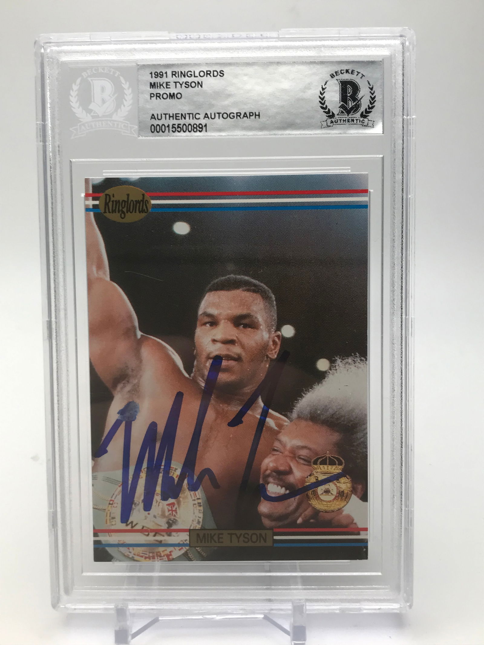 1991 RINGLORDS MIKE TYSON SIGNED ROOKIE CARD (BECKETT COA) (1 of 2)