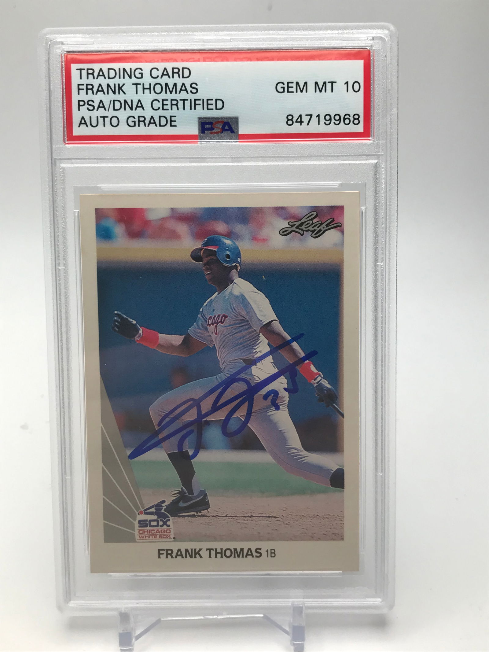 FRANK THOMAS SIGNED LEAF ROOKIE CARD (PSA 10) (1 of 2)
