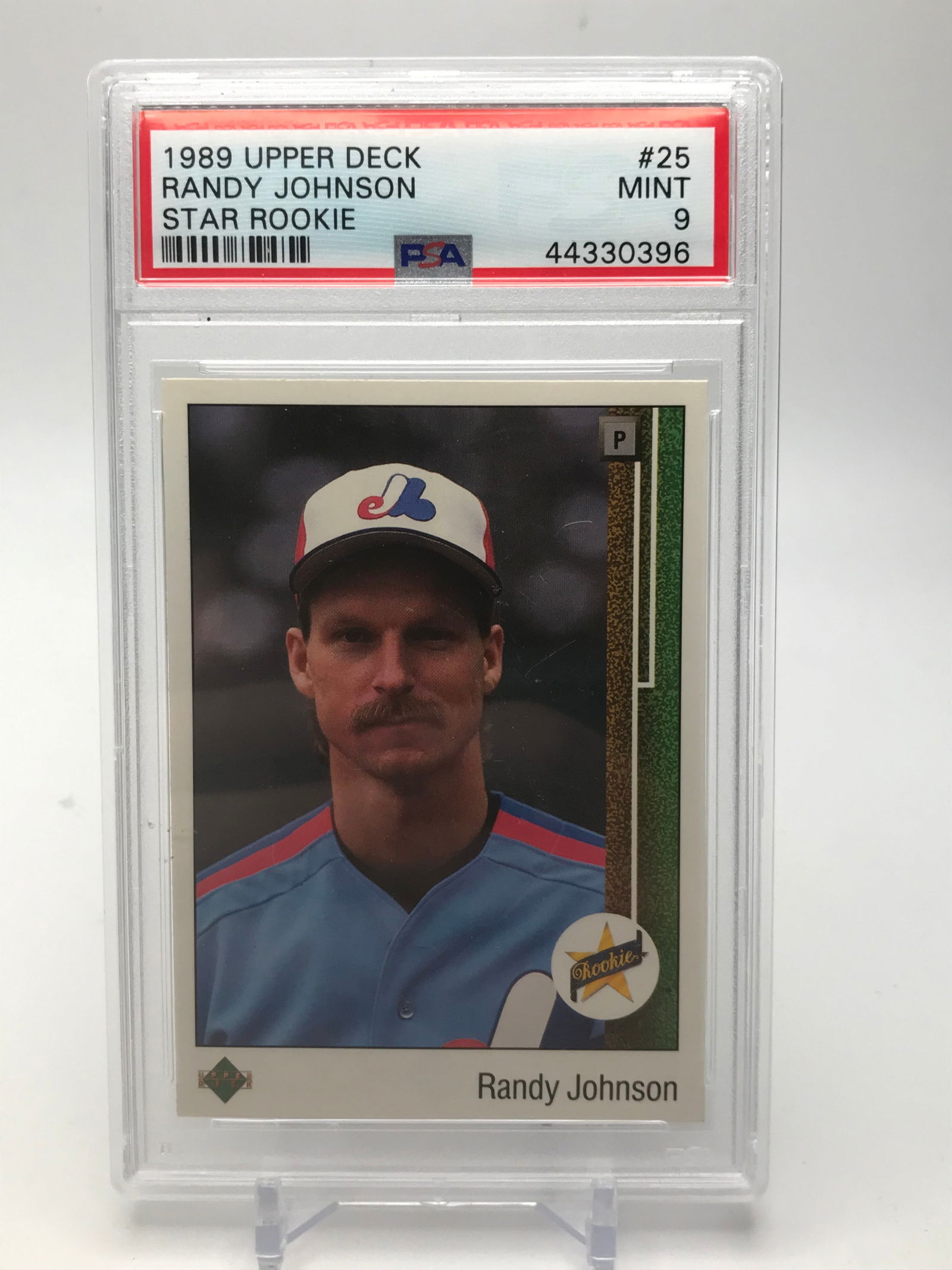 1989 UPPER DECK RANDY JOHNSON ROOKIE CARD (PSA 9) (1 of 2)
