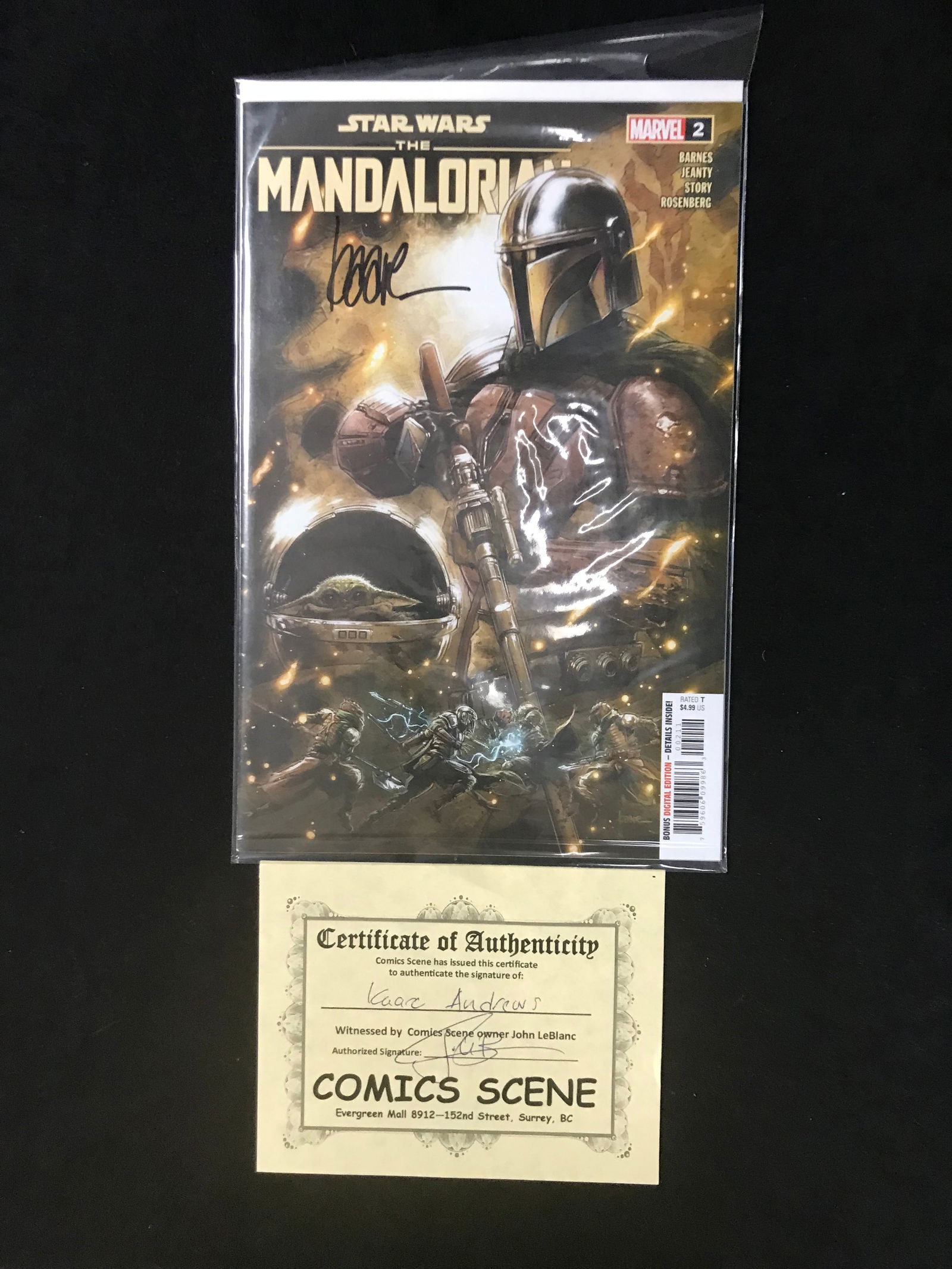 AUTOGRAPHED MARVEL COMICS NO.2 STAR WARS THE MANDALORIAN (1 of 1)