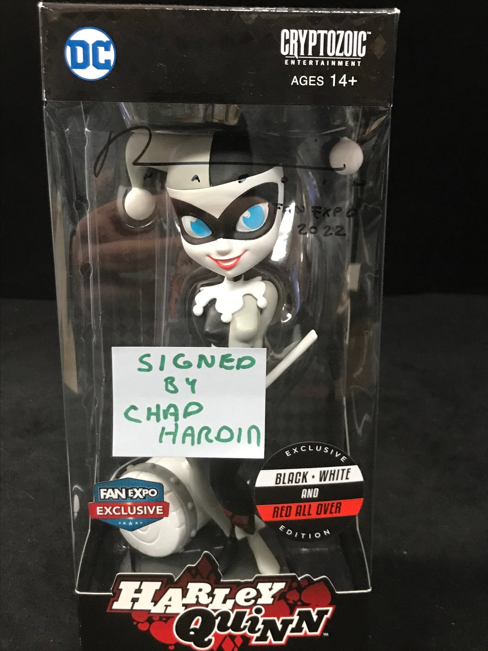 CHAD HARDIN SIGNED HARLEY QUINN ACTION FIGURE: Prices are in Canadian dollars