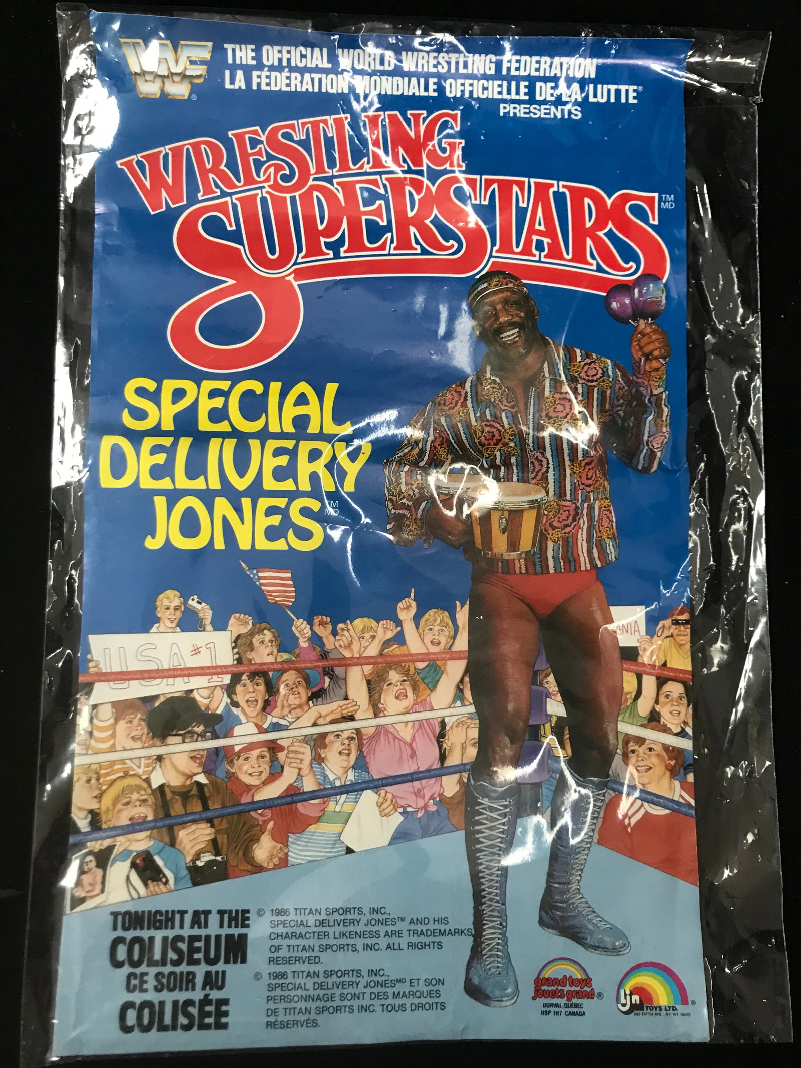 MINT CONDITION LJN WRESTLING SUPER STARS POSTER ( SPECIAL DELIVERY JONES): Prices are in Canadian dollars