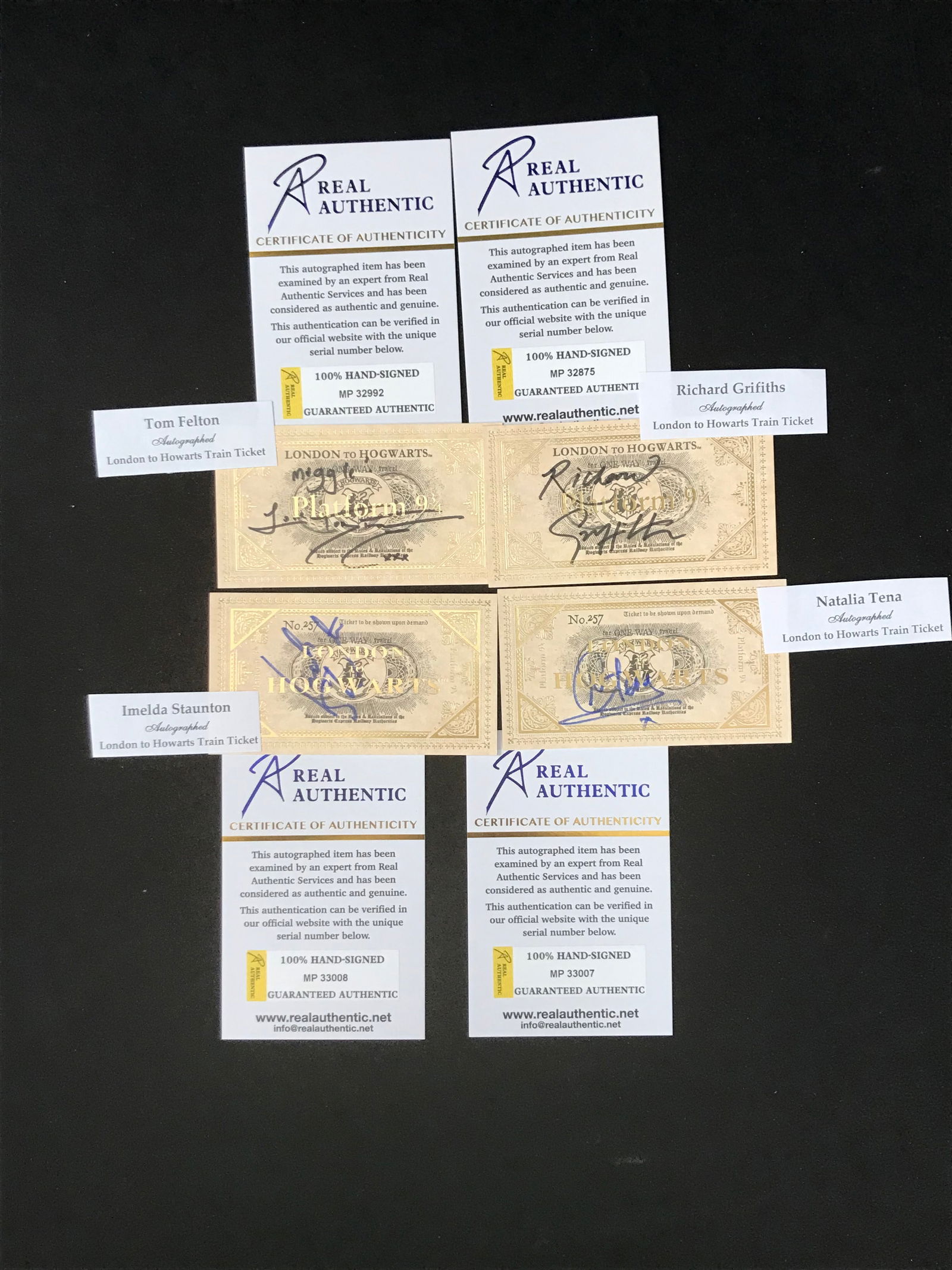 HARRY POTTER MULTIPLE SIGNED HOGWARTS TRAIN TICKETS (RA COA) (1 of 1)