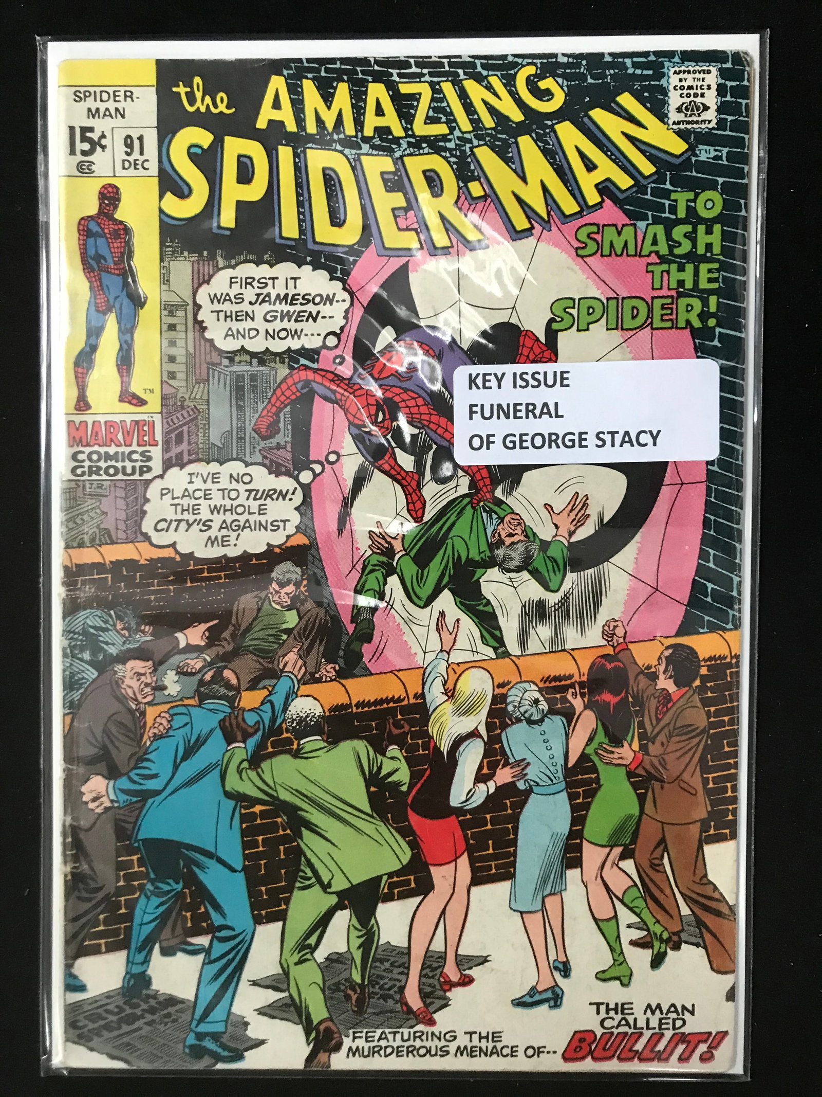 MARVEL COMICS NO.91 THE AMAZING SPIDERMAN (FUNERAL OF GEORGE STCY): Prices are in Canadian dollars