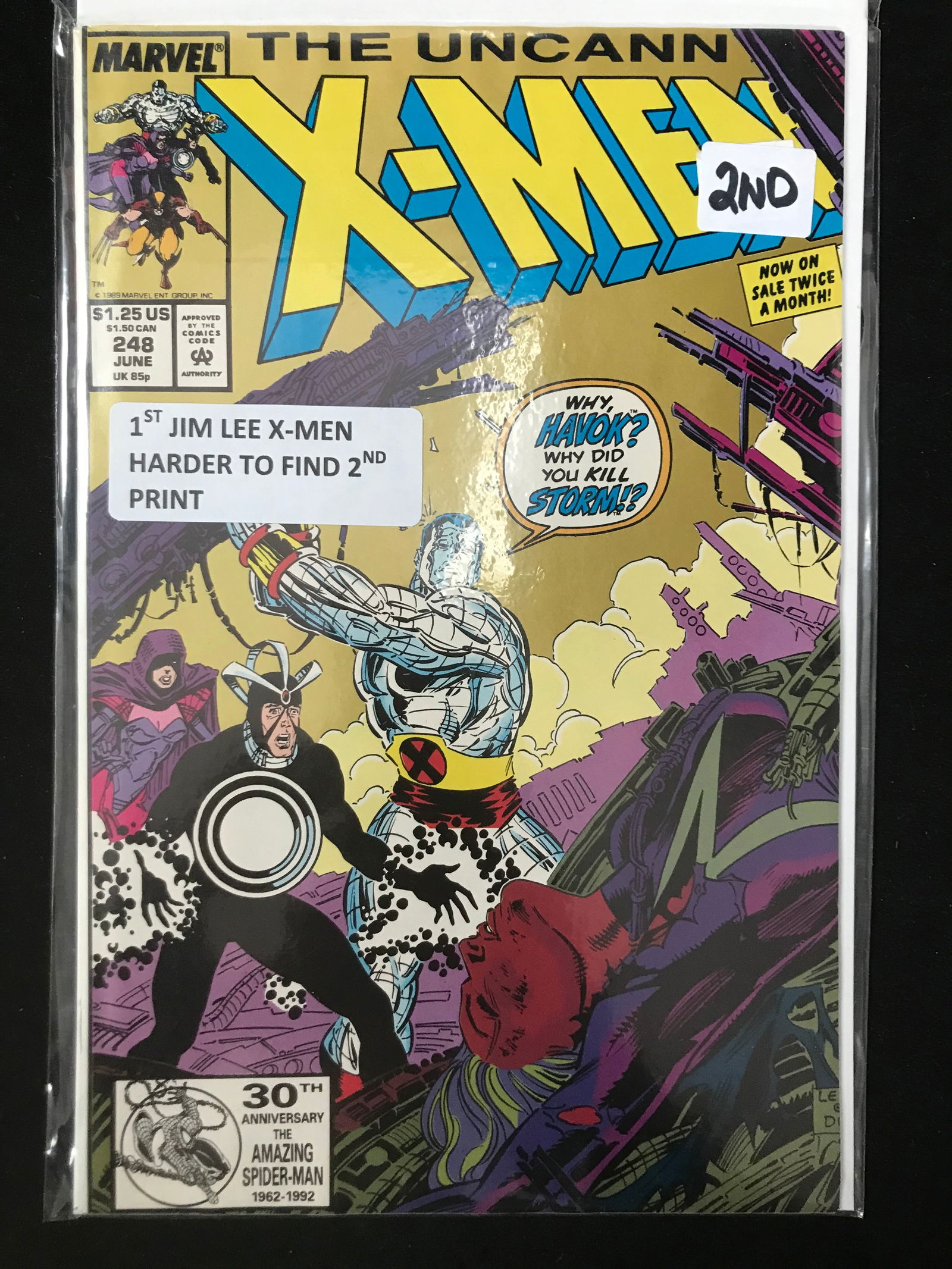 MARVEL COMICS NO.248 THE UNCANNY X-MEN (1ST JIM LEE X-MEN RARE 2ND PRINT): Prices are in Canadian dollars