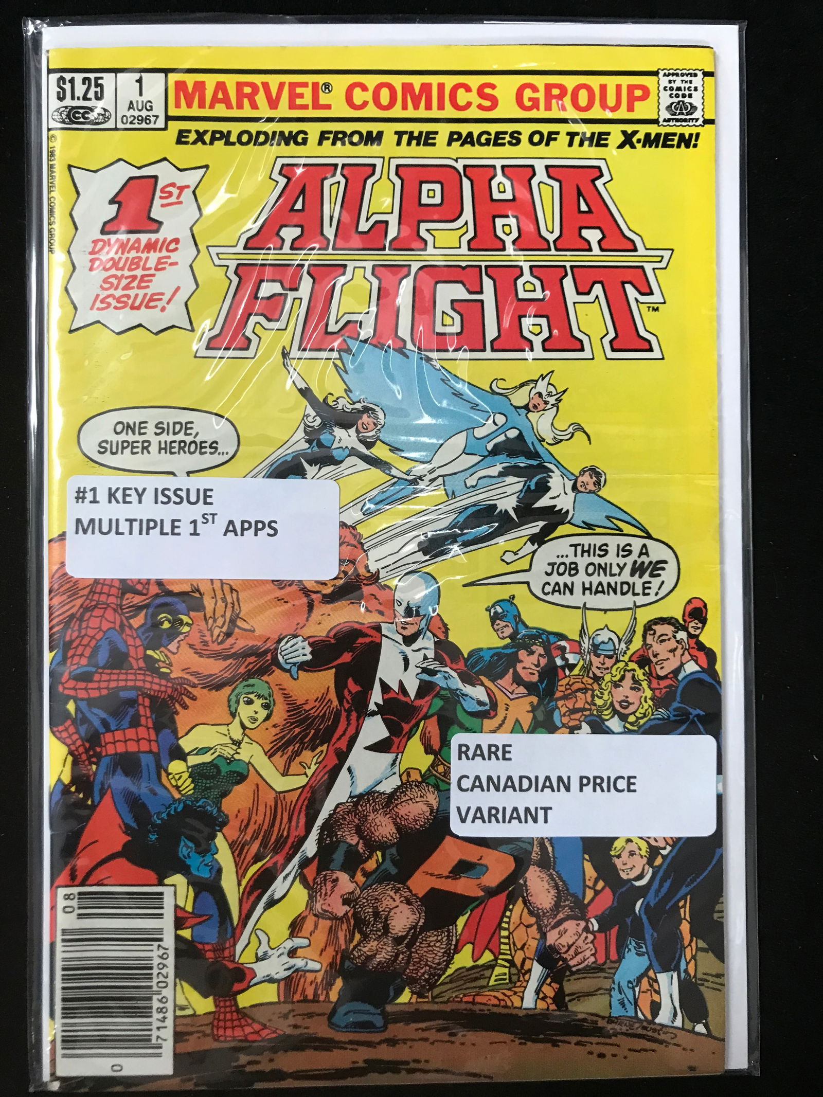 MARVEL COMICS NO.1 ALPHA FIGHT (MANY 1ST APPS,CANADIAN PRICE VARIANT) (1 of 1)