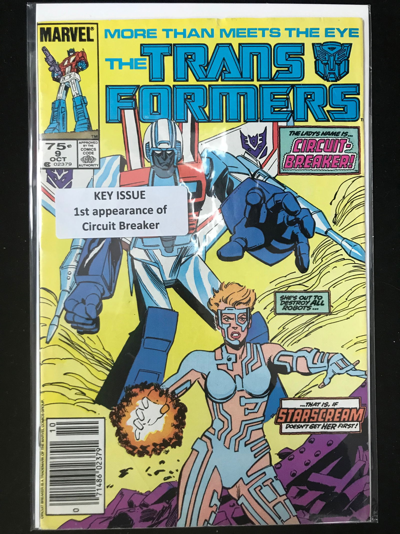 MARVEL COMICS NO.9 THE TRANSFORMERS (1ST APP CIRCUIT BREAKER) (1 of 1)