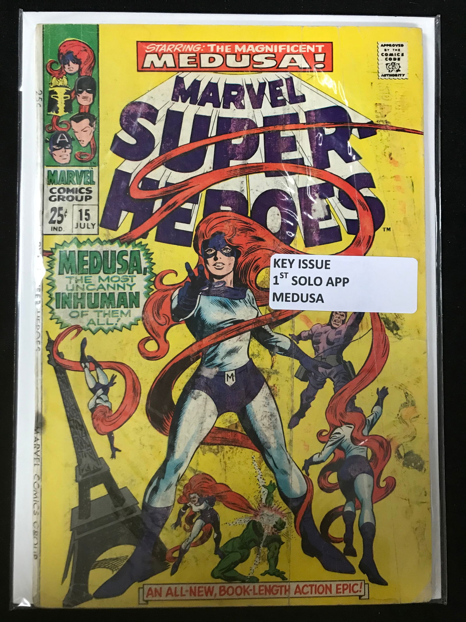 MARVEL COMICS NO.15 MARVEL SUPER HEROES (1ST SOLO APP MEDUSA) (1 of 1)