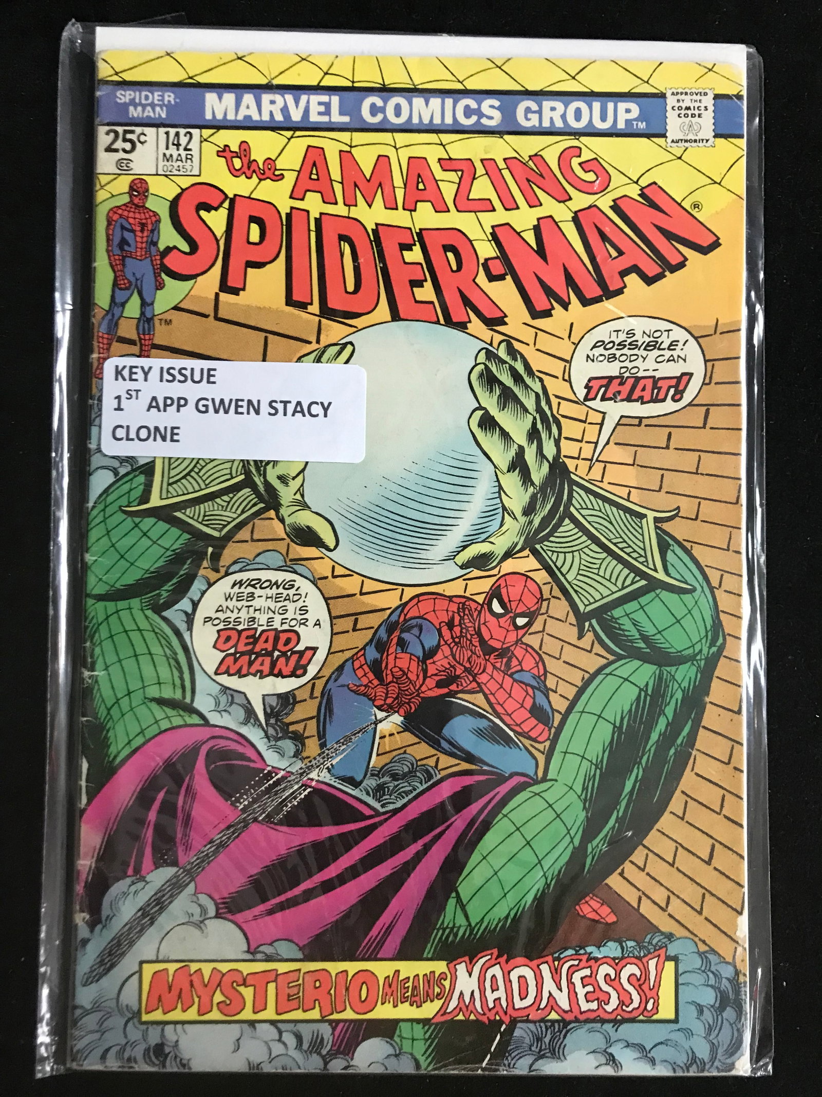 MARVEL COMICS NO.142 THE AMAZING SPIDERMAN (1ST APP GEWN STACY CLONE): Prices are in Canadian dollars