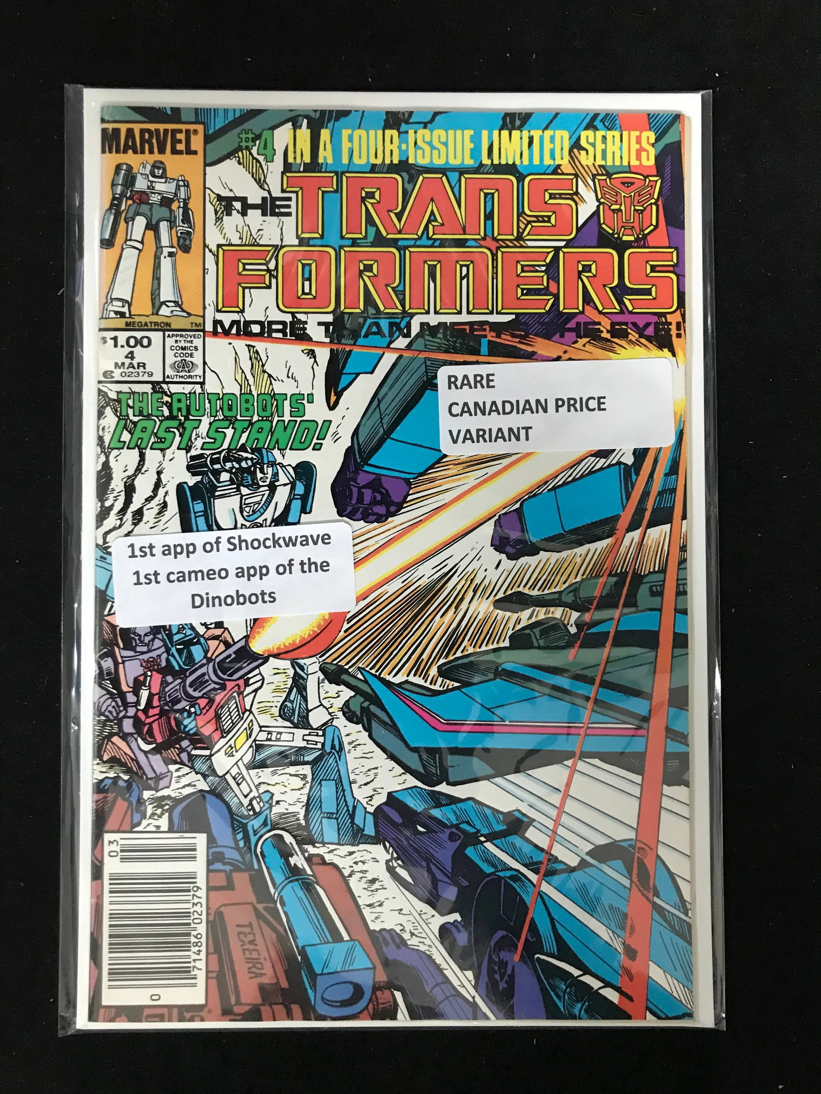 MARVEL COMICS THE TRANSFORMERS NO.4 (1ST APPEARANCE SHOCKWAVE) (1 of 1)