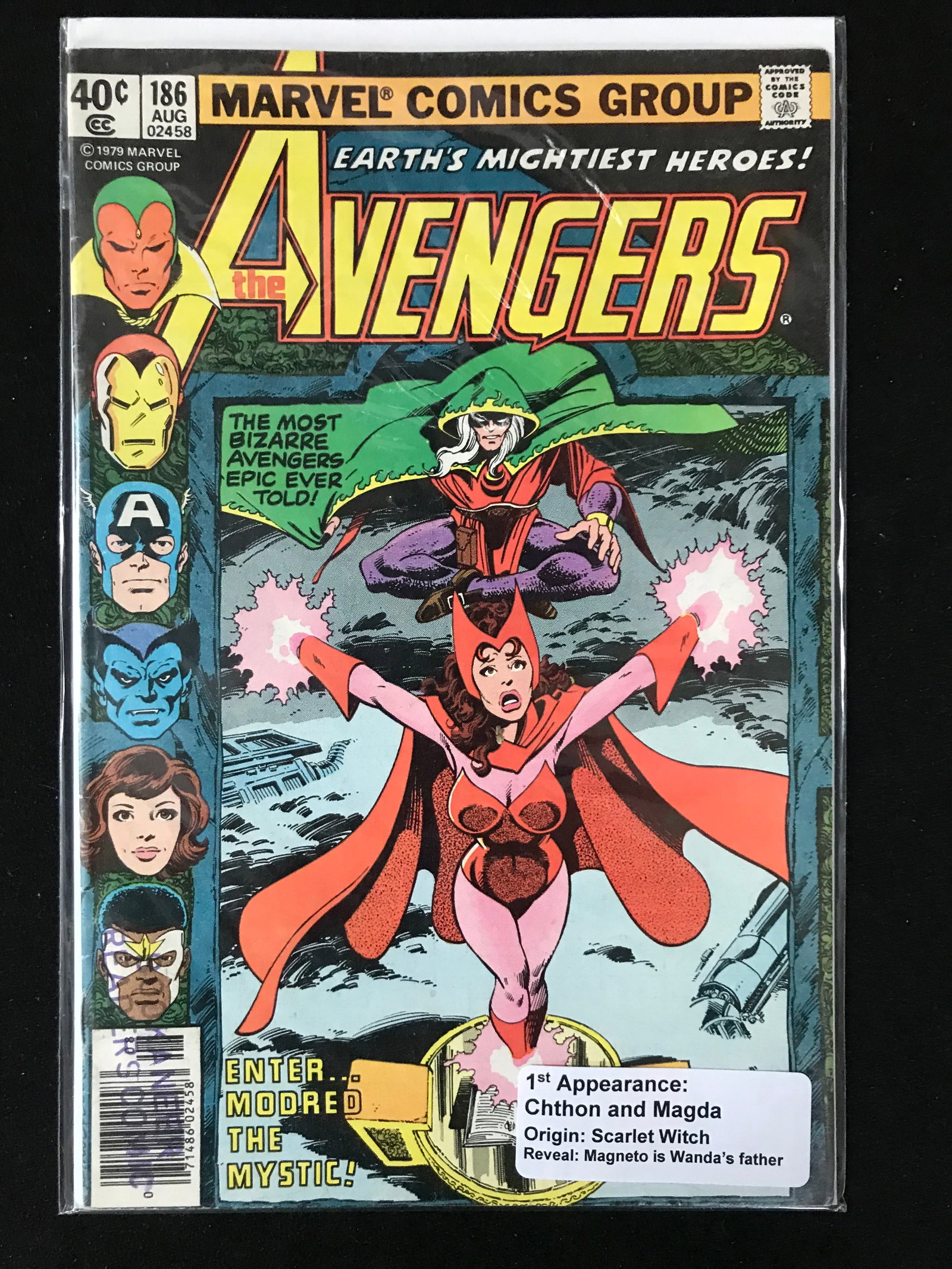 MARVEL COMICS NO.186 THE AVENEGERS (ORIGIN SCARLET WITCH): Prices are in Canadian dollars